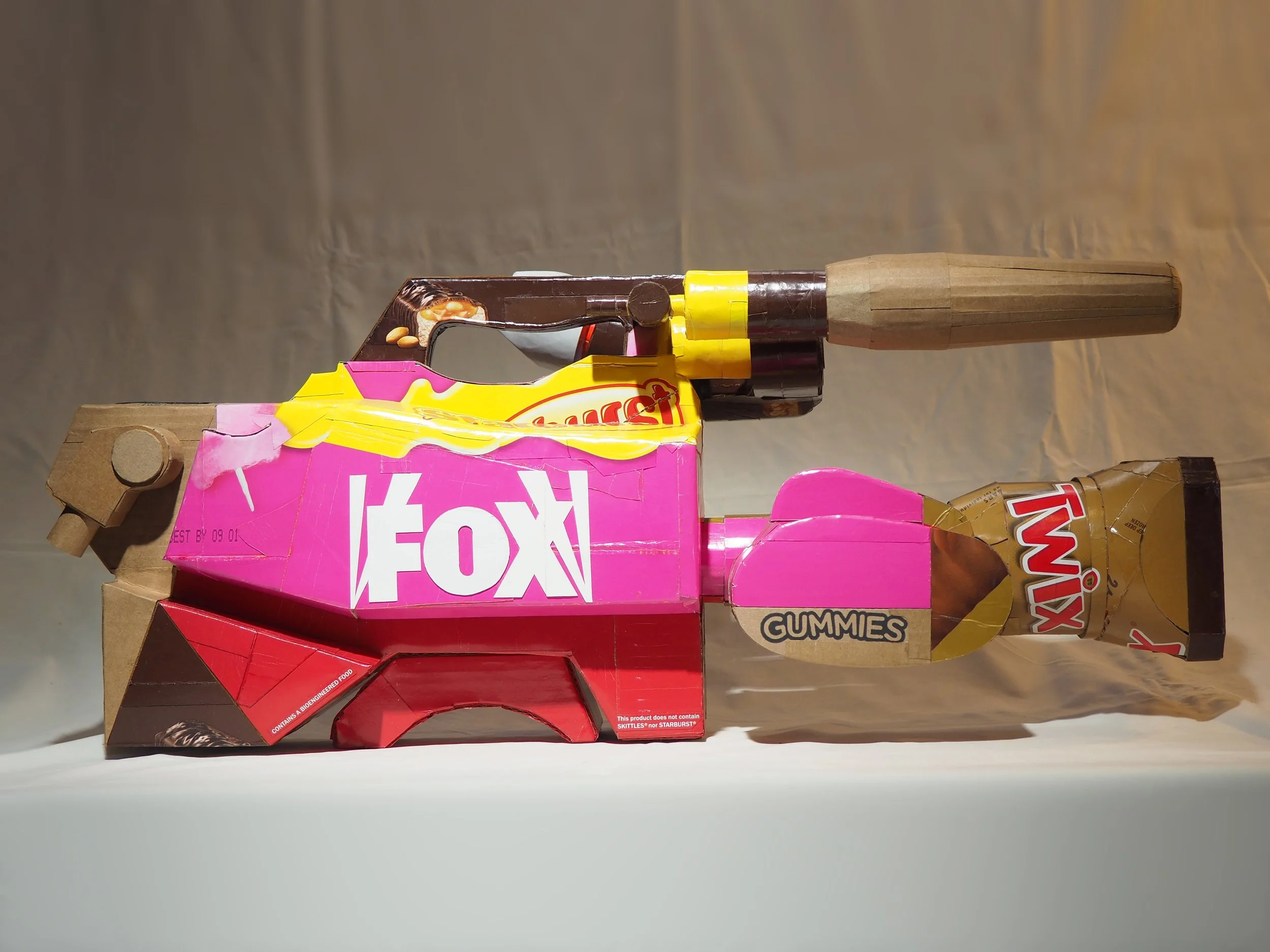 Mars Wrigley Snickers Starburst Twix American Candy Fox TV News Right Wing Media Anti-Capitalist Political Parody Hand-Made Recycled Material Art Sculpture