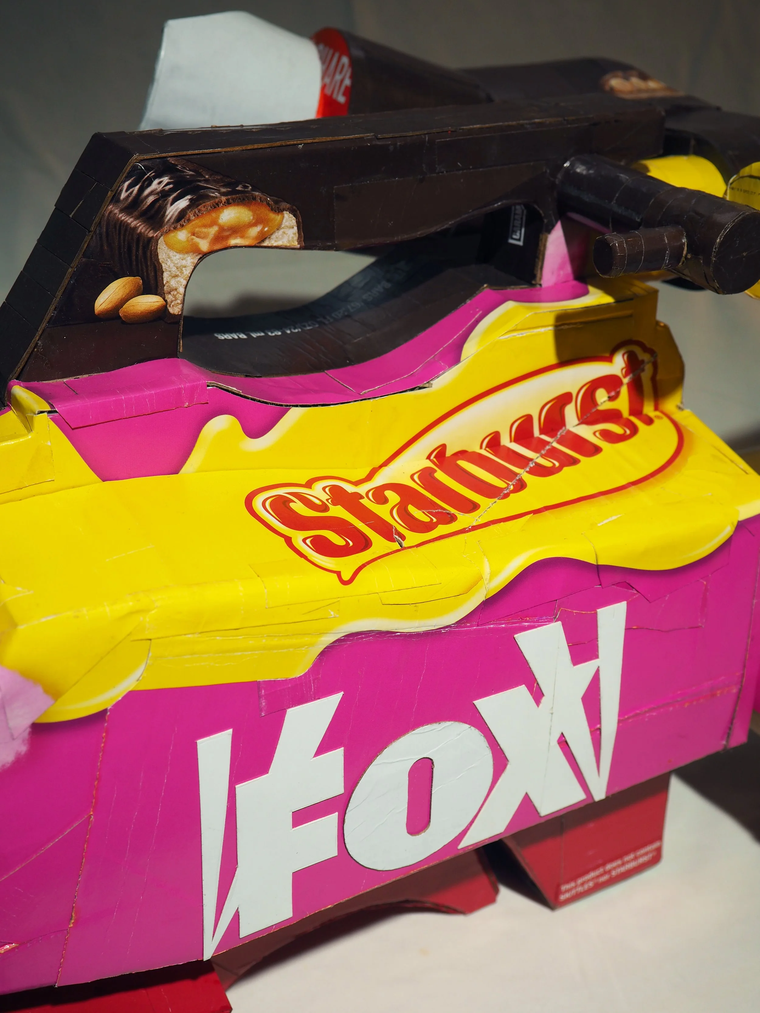 Mars Wrigley Snickers Starburst Twix American Candy Fox TV News Right Wing Media Anti-Capitalist Political Parody Hand-Made Recycled Material Art Sculpture