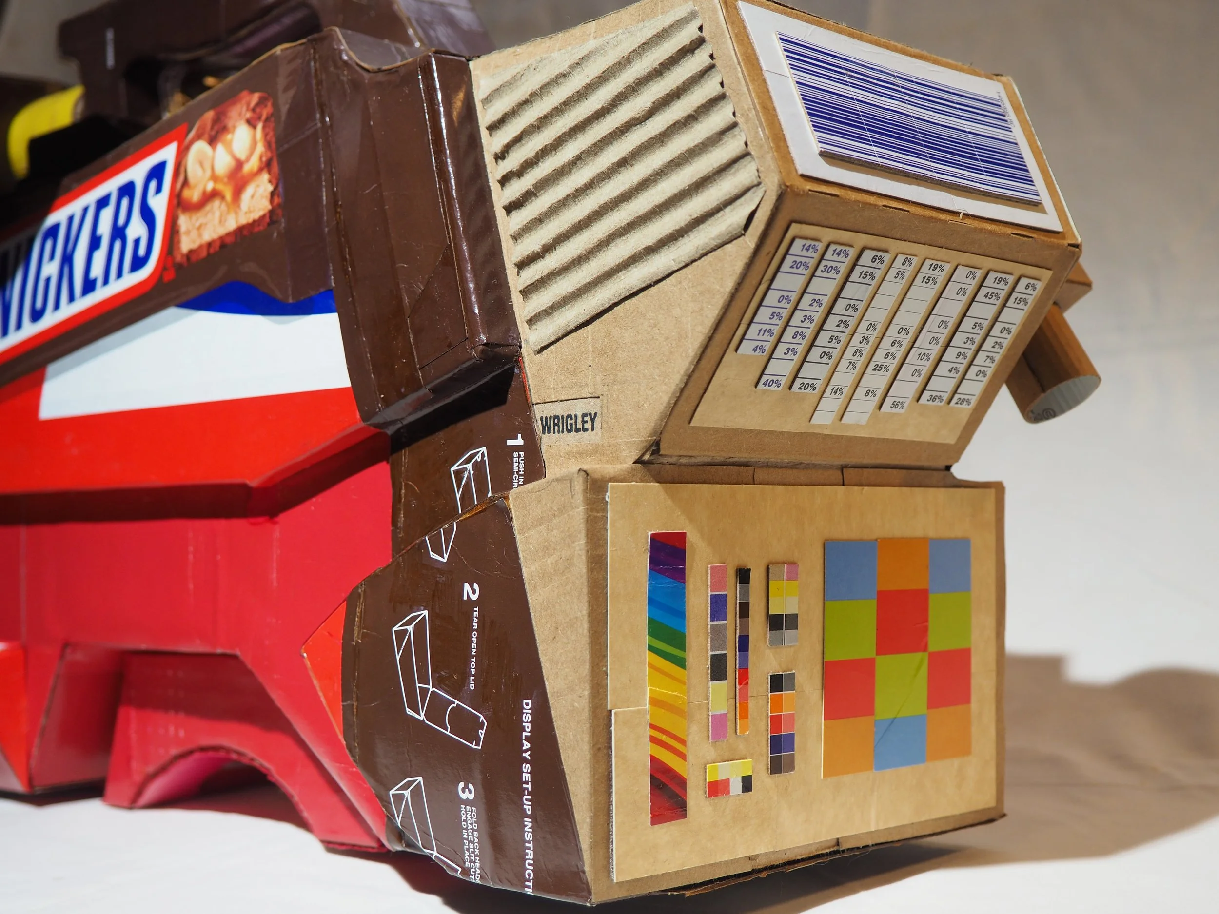 Mars Wrigley Snickers Starburst Twix American Candy Fox TV News Right Wing Media Anti-Capitalist Political Parody Hand-Made Recycled Material Art Sculpture
