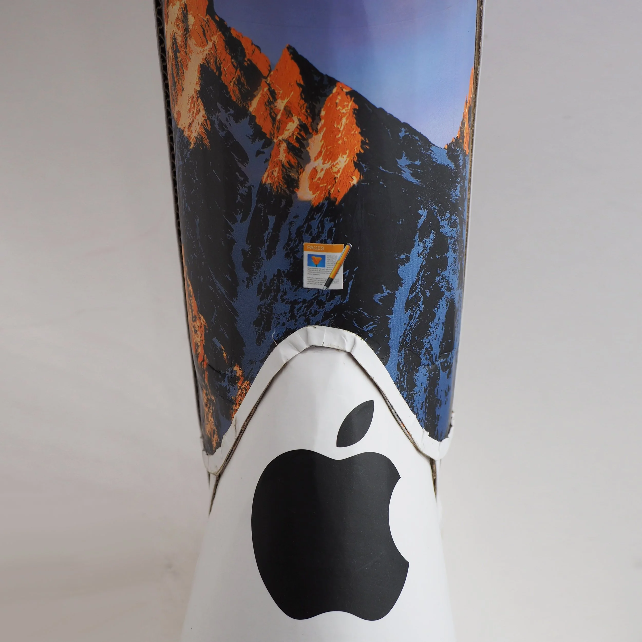 Apple Mac iPhone iPad corporate consumer culture anti-capitalist satire bashing pop art recycled material sculpture