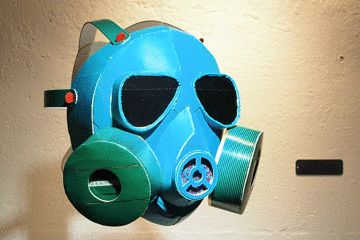 Gas Covid mask fossil fuel industry 2020 dumpter fire George Floyd art sculpture recycled material parody art