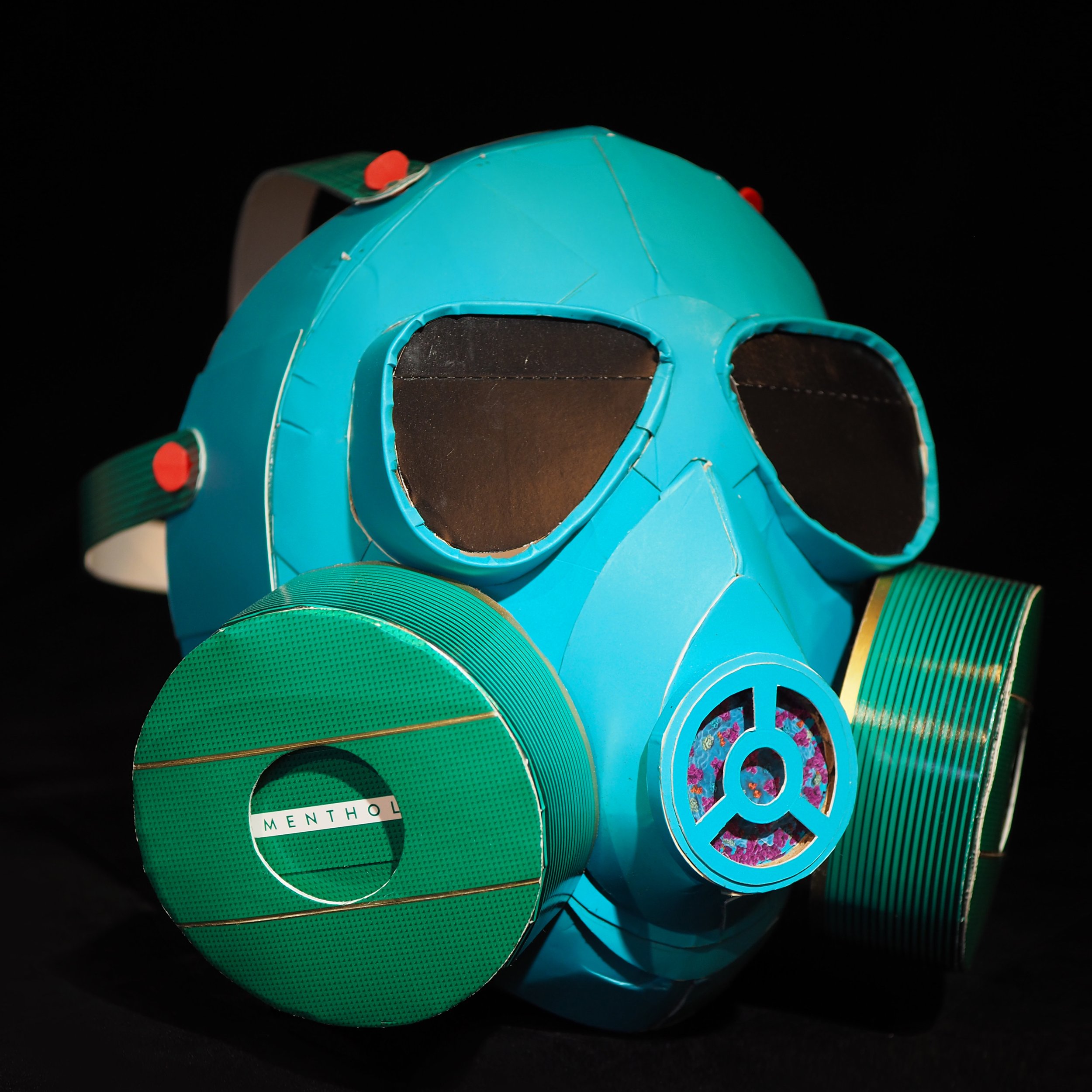 Gas Covid mask fossil fuel industry 2020 dumpter fire George Floyd art sculpture recycled material parody art
