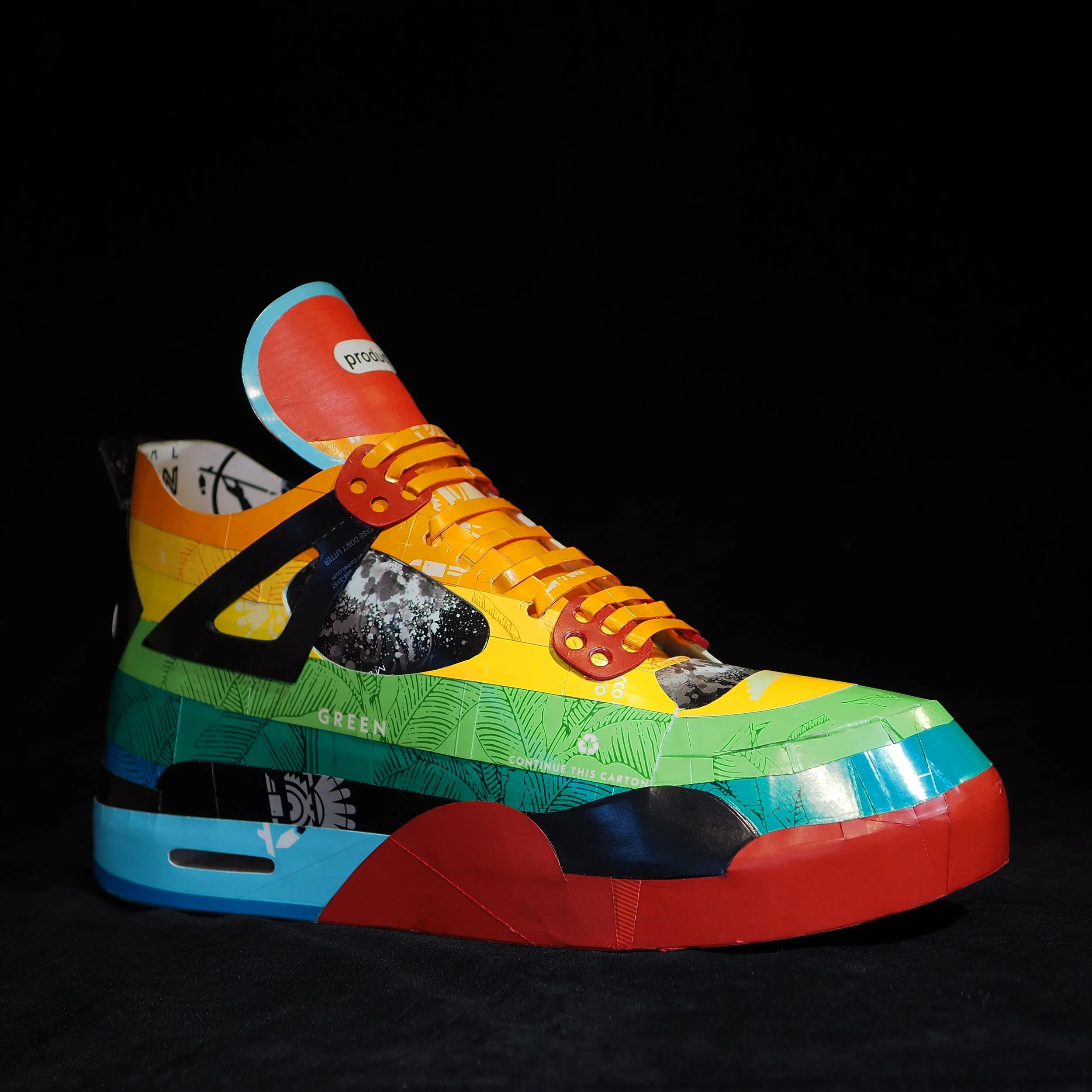 Pop art consumer culture big tobacco rainbow American Spirit Nike Air Jordan collector shoe sculpture