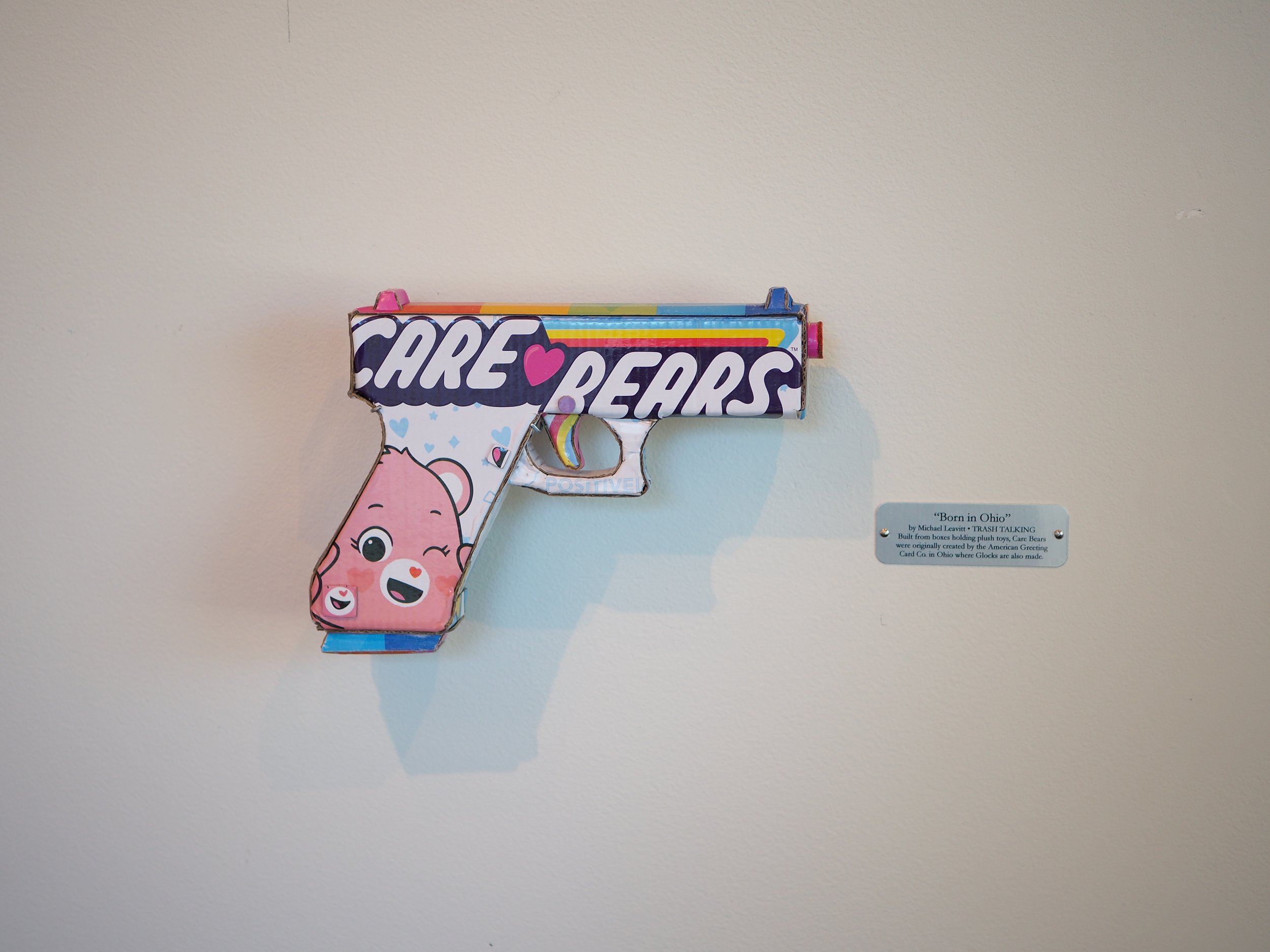 Mass shooting gun violence Care Bears American Greeting Card Company pop art sculpture political parody