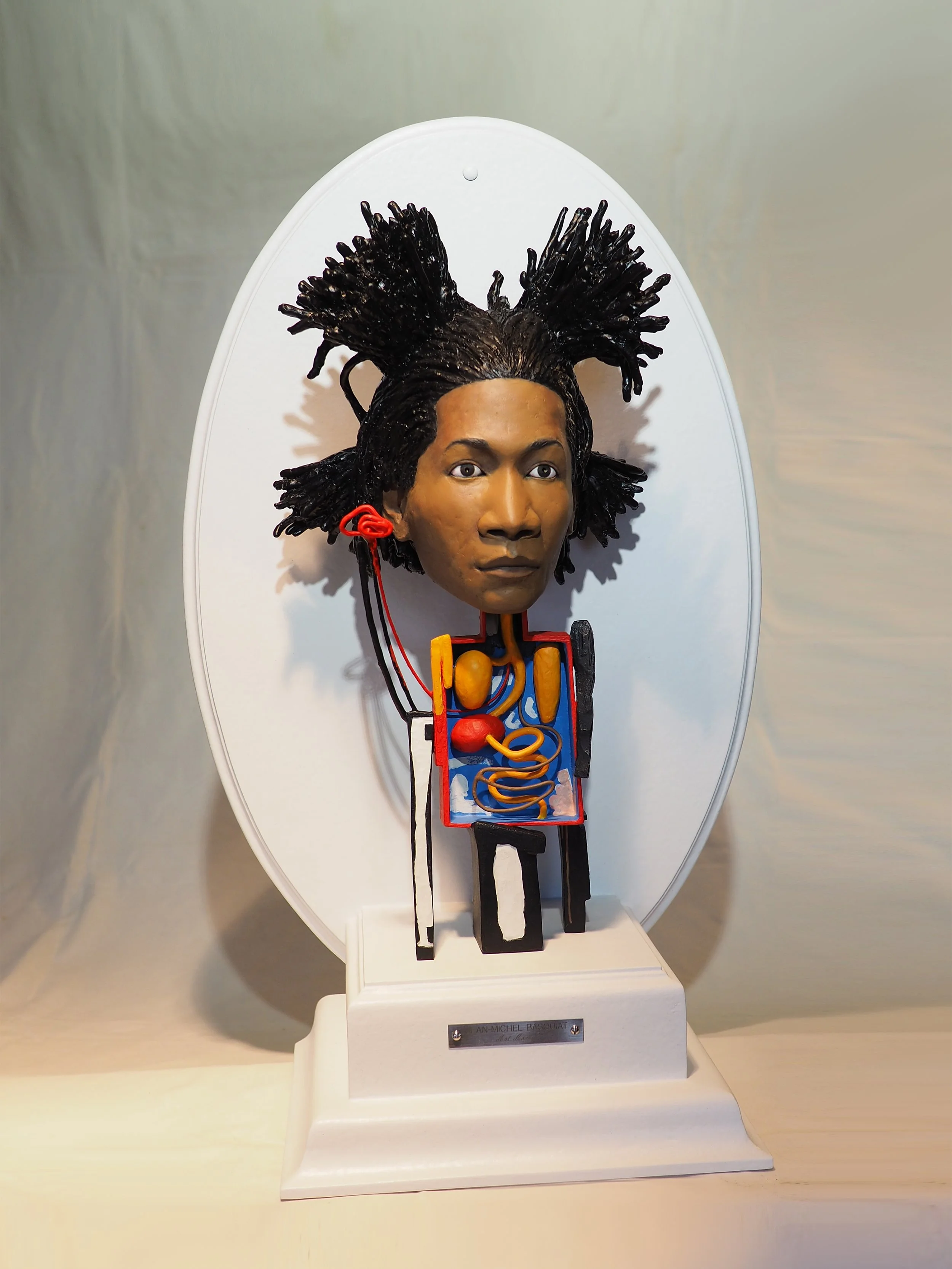 Jean-Michel Basquiat modern contemporary pop fine art hand-made one-off one-of-a-kind hand-carved wood clay statuary statue sculpture