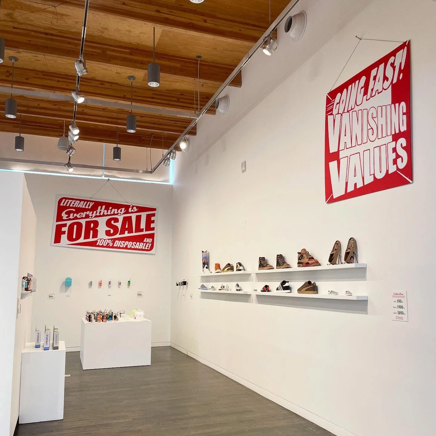 most of the cardboard shoes have been sold from my &ldquo;Good Buy! Cruel World&rdquo; exhibit @vashoncenter. A massive ❤️❤️❤️❤️THANK YOU❤️❤️❤️❤️❤️ to those of you who&rsquo;ve made a purchase. I still have an offer on the table if you get into the g
