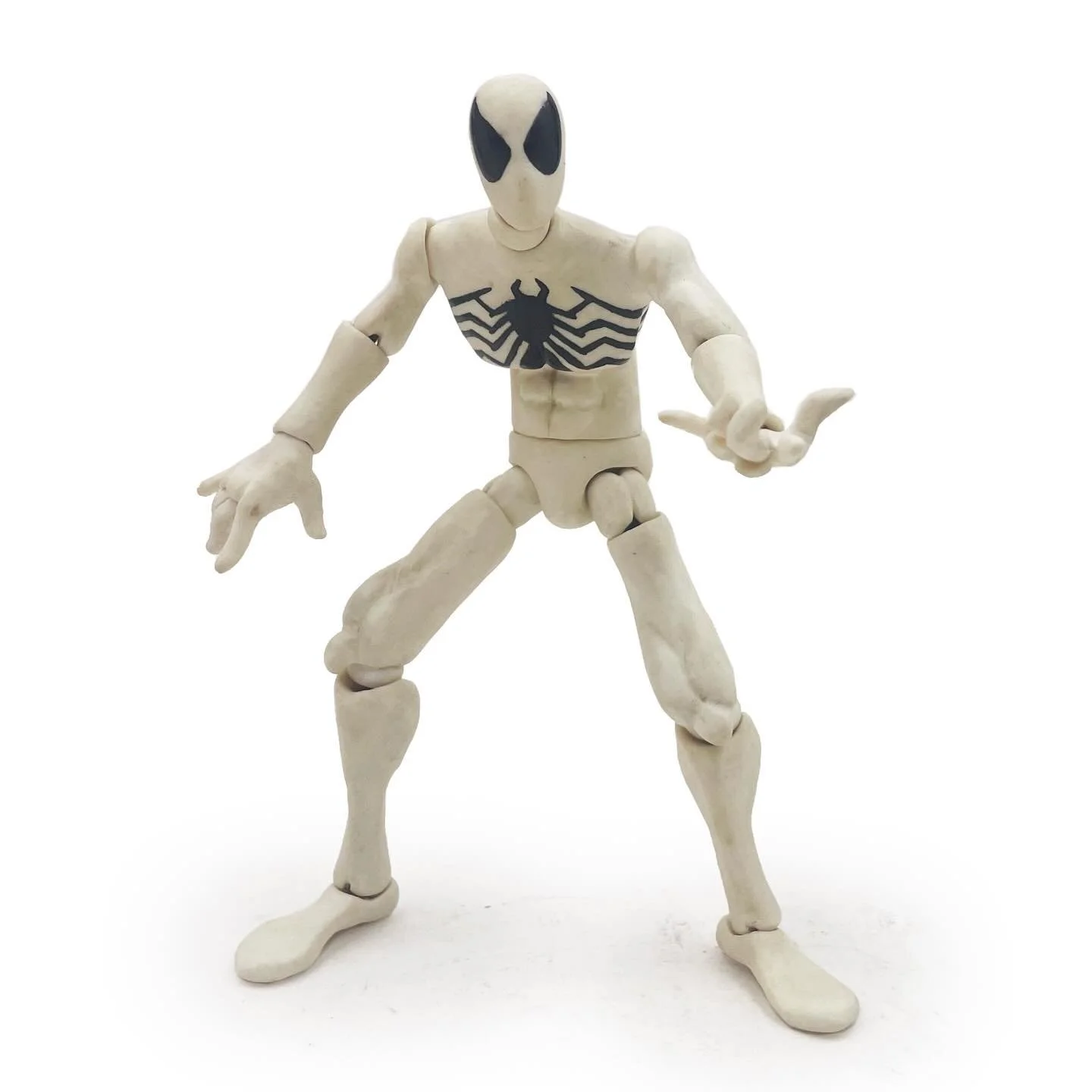 auctioning an important piece in the evolution of a sculptor &amp; toy maker. This 24-piece articulating &ldquo;Spidey the White&rdquo; figure was one of the very first action figures I ever made. Auction is now live - at my link