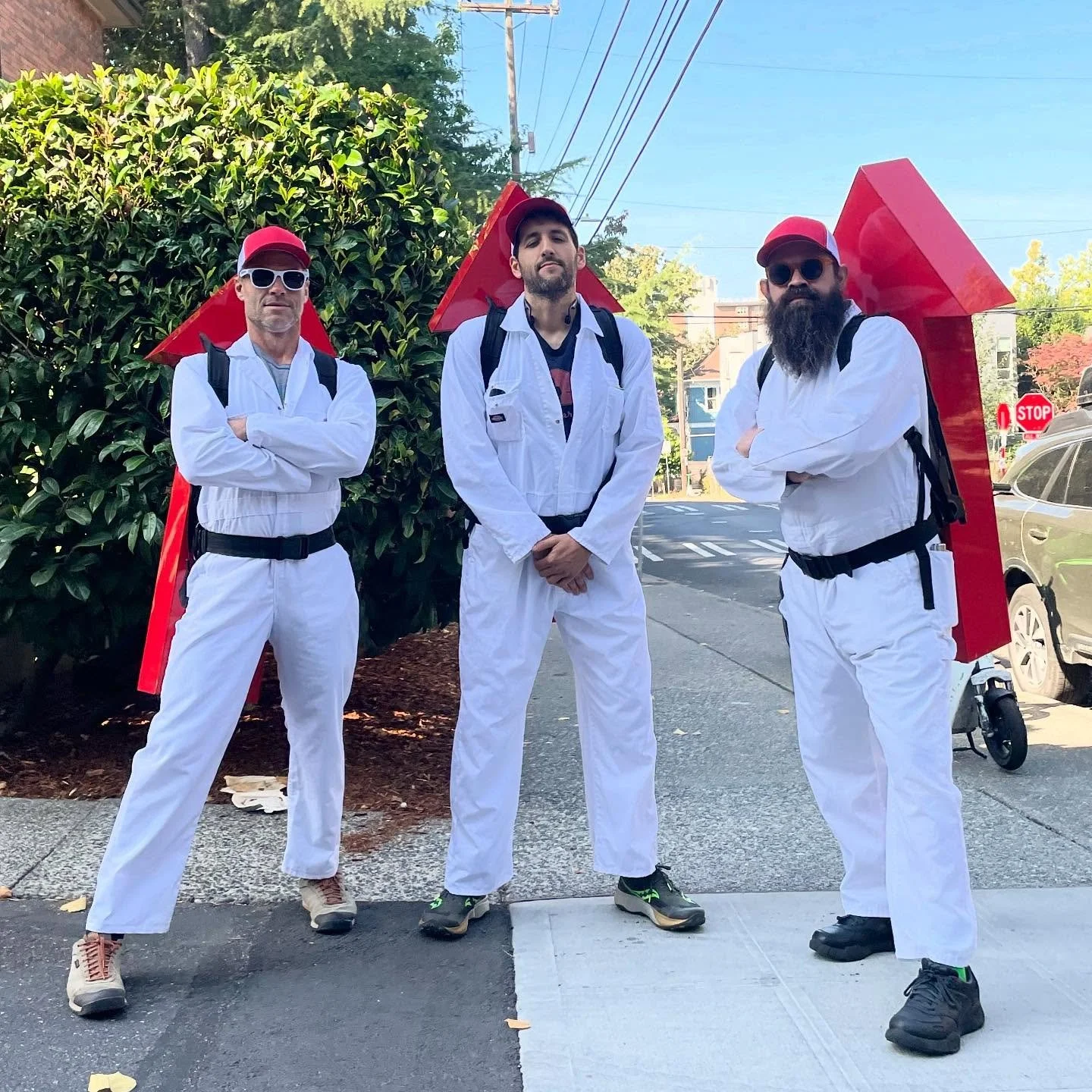 spending my Saturday directing traffic for @walkdontrun_sea with @benjamite1061 as part of @suttonberesculler &lsquo;s official Department of Bearing &amp; Orientation aka &ldquo;DEBO&rdquo;