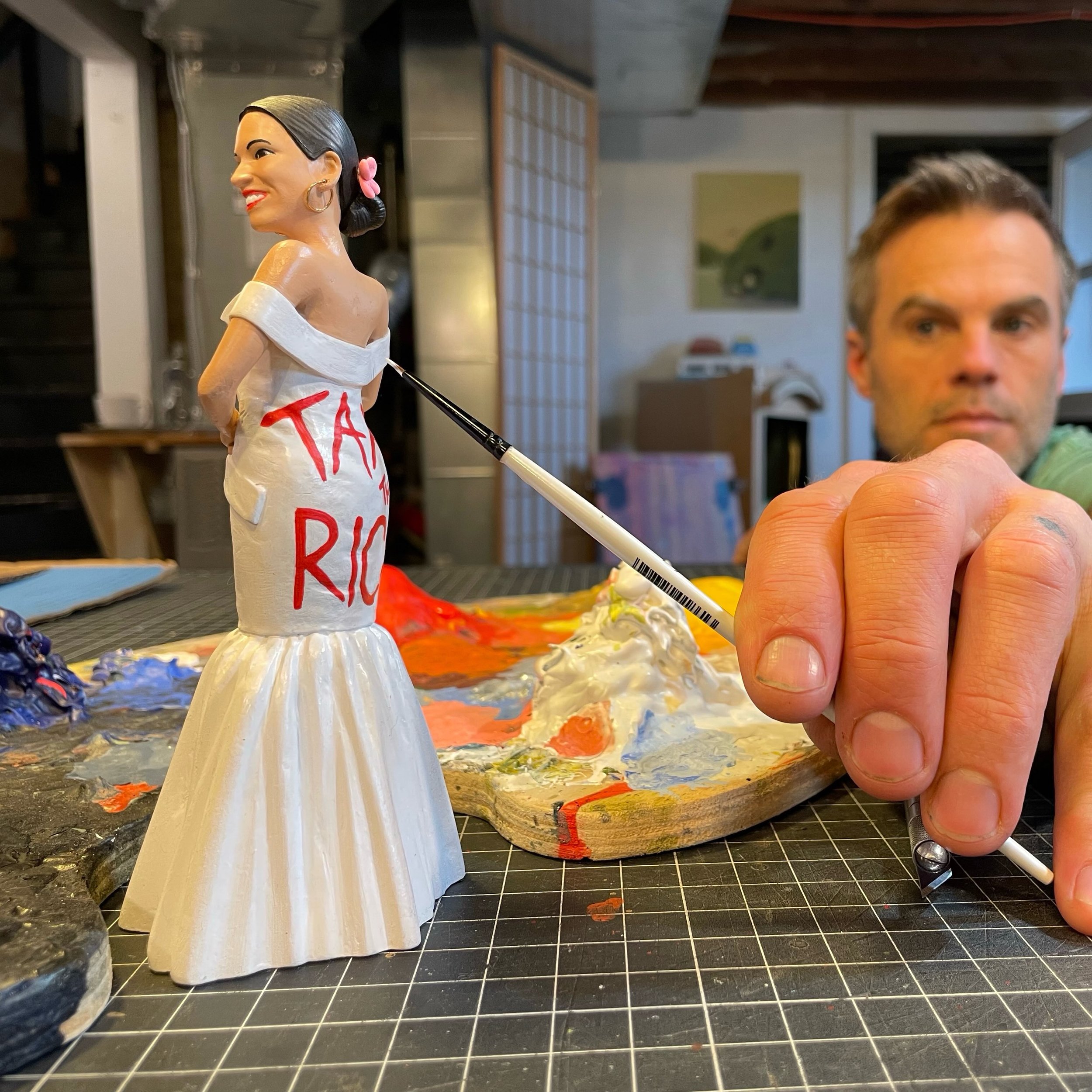 I&rsquo;ve spent the better part of 2026 working on a large set of custom sculpts for a new client. This is the first piece I did for him. Collector Derek Digregorio wanted as much as he could get. So I started with this custom &ldquo;Tax the Rich&rd