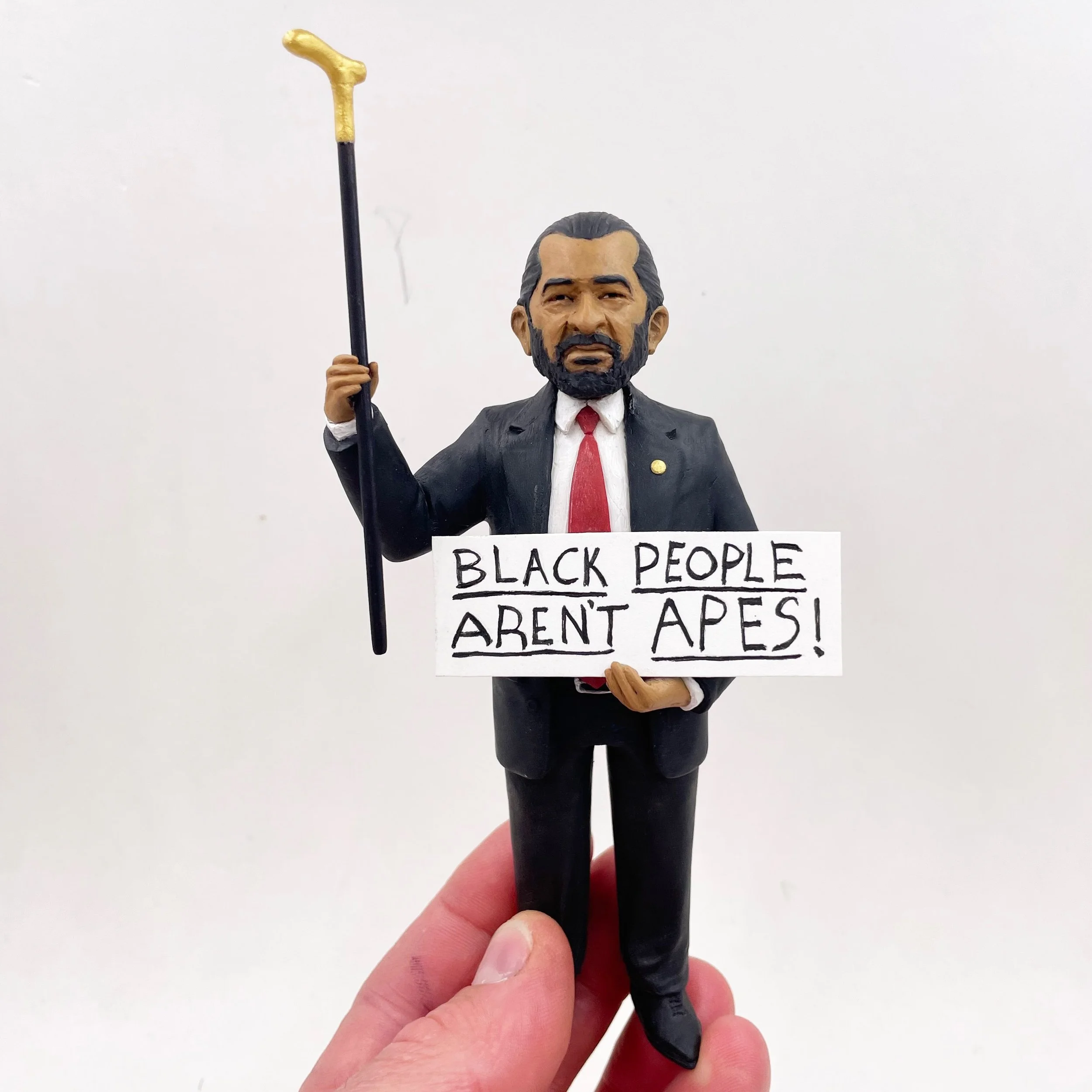 6&rdquo; tall Rep. Al Green polymer clay &amp; mixed media piece I sculpted for a client. If it doesn&rsquo;t seem like you can could hire an artist to make something for you, consider yourself equal to the person who&rsquo;s invested their hard earn