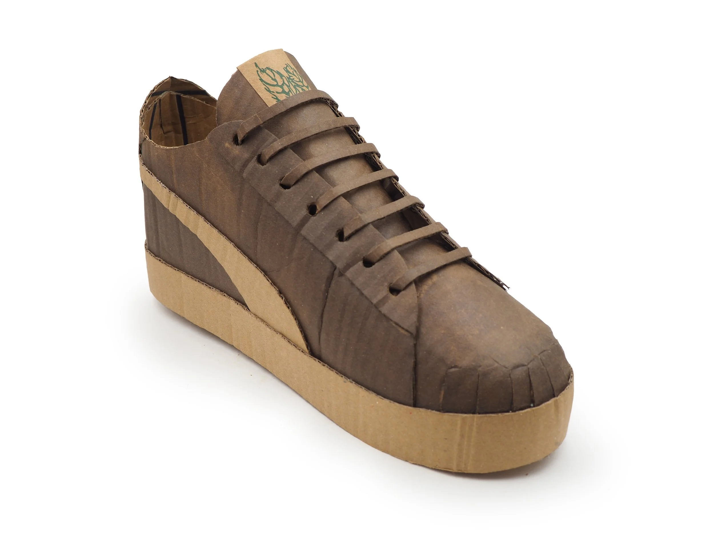 Mike Leavitt cardboard Puma sneaker freaker geek collector recycling art sculpture