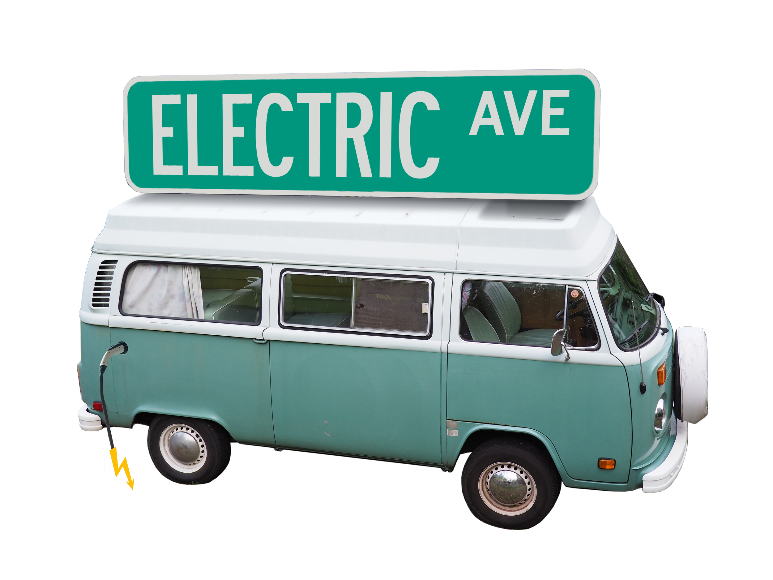 Vintage Volkswagen EV Electric Vehicle Bus Conversion Sticker