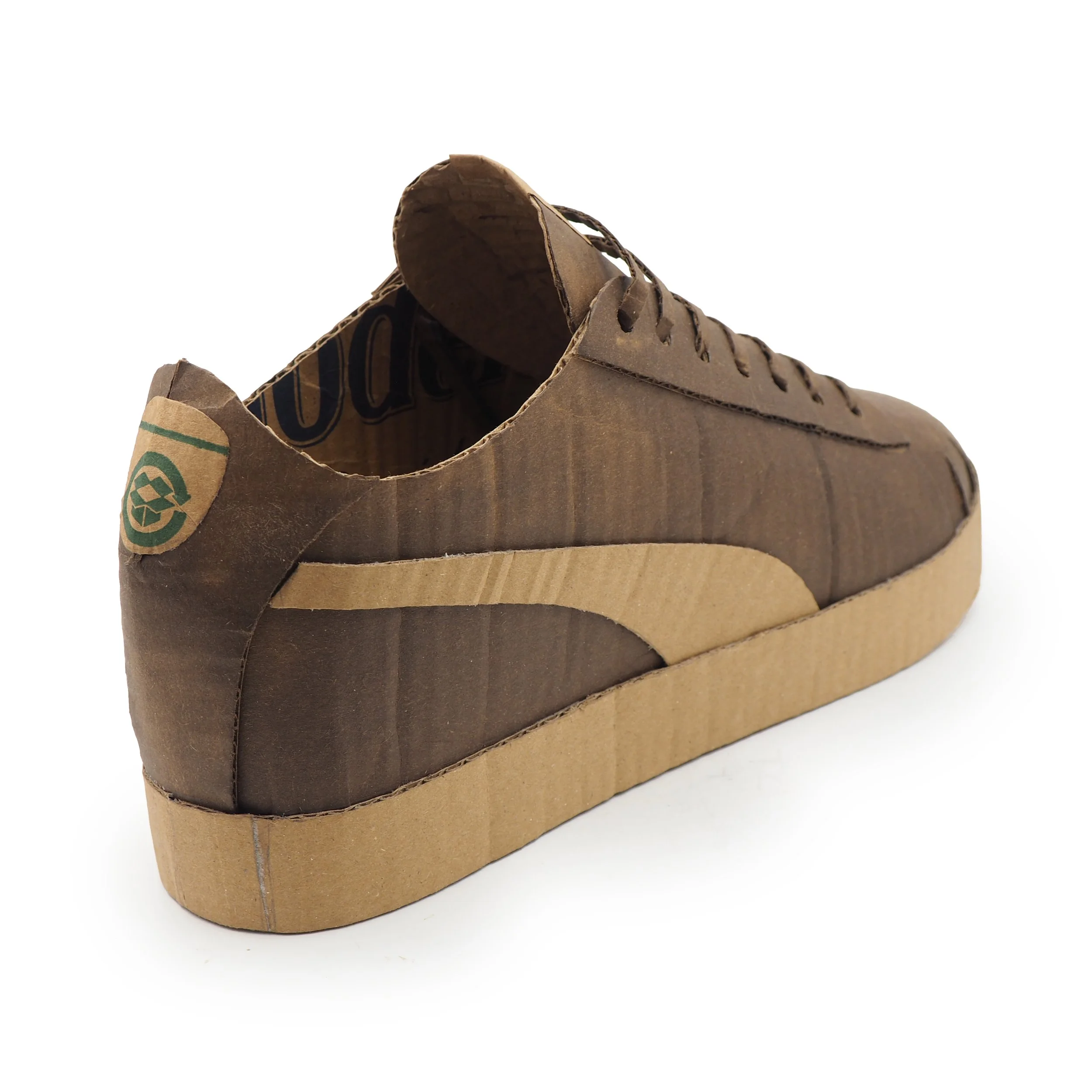 Mike Leavitt cardboard Puma sneaker freaker geek collector recycling art sculpture