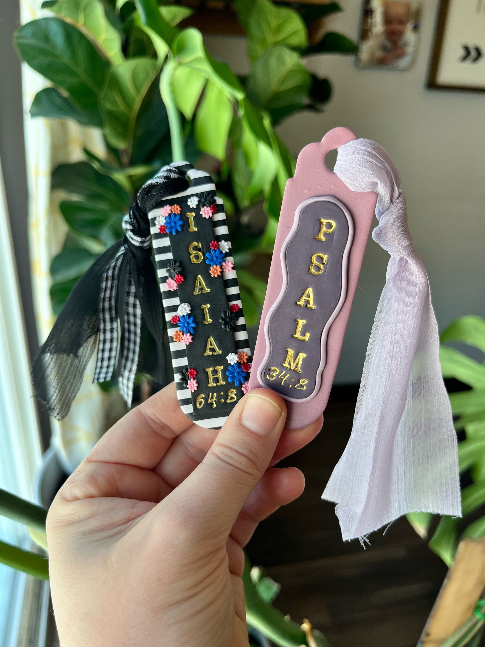 Handmade Polymer Clay Scripture Bookmarks