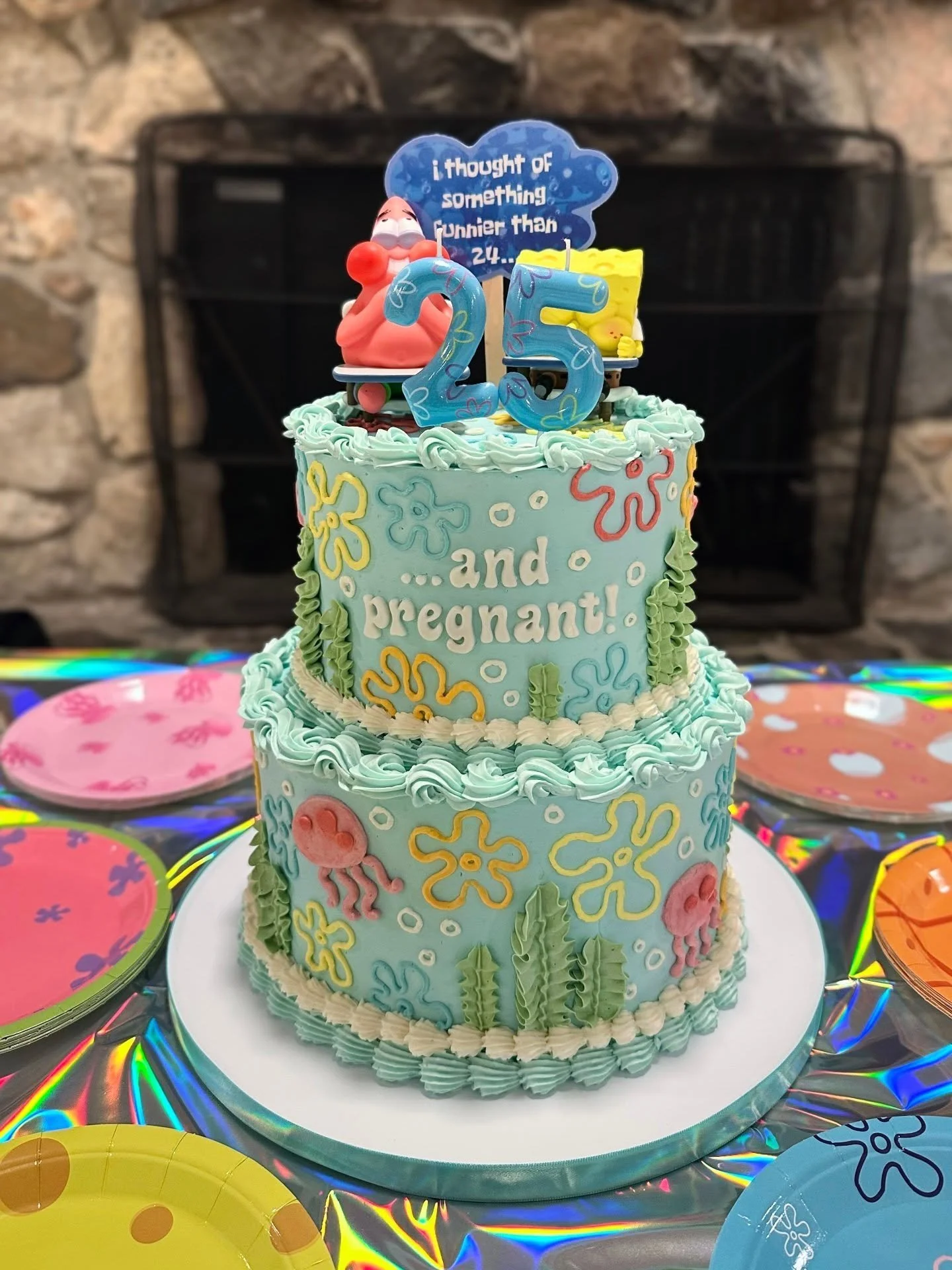 What's funnier than a SpongeBob birthday cake? A SpongeBob birthday AND baby shower cake!
⠀

⠀

⠀

⠀

⠀

⠀

⠀

⠀

⠀

⠀

#spongebobcake #spongebobcakes #spongebobcaketopper #spongebobbirthdaycake #spongebobthemecake #spongebobthemedcake #spongebobbirt