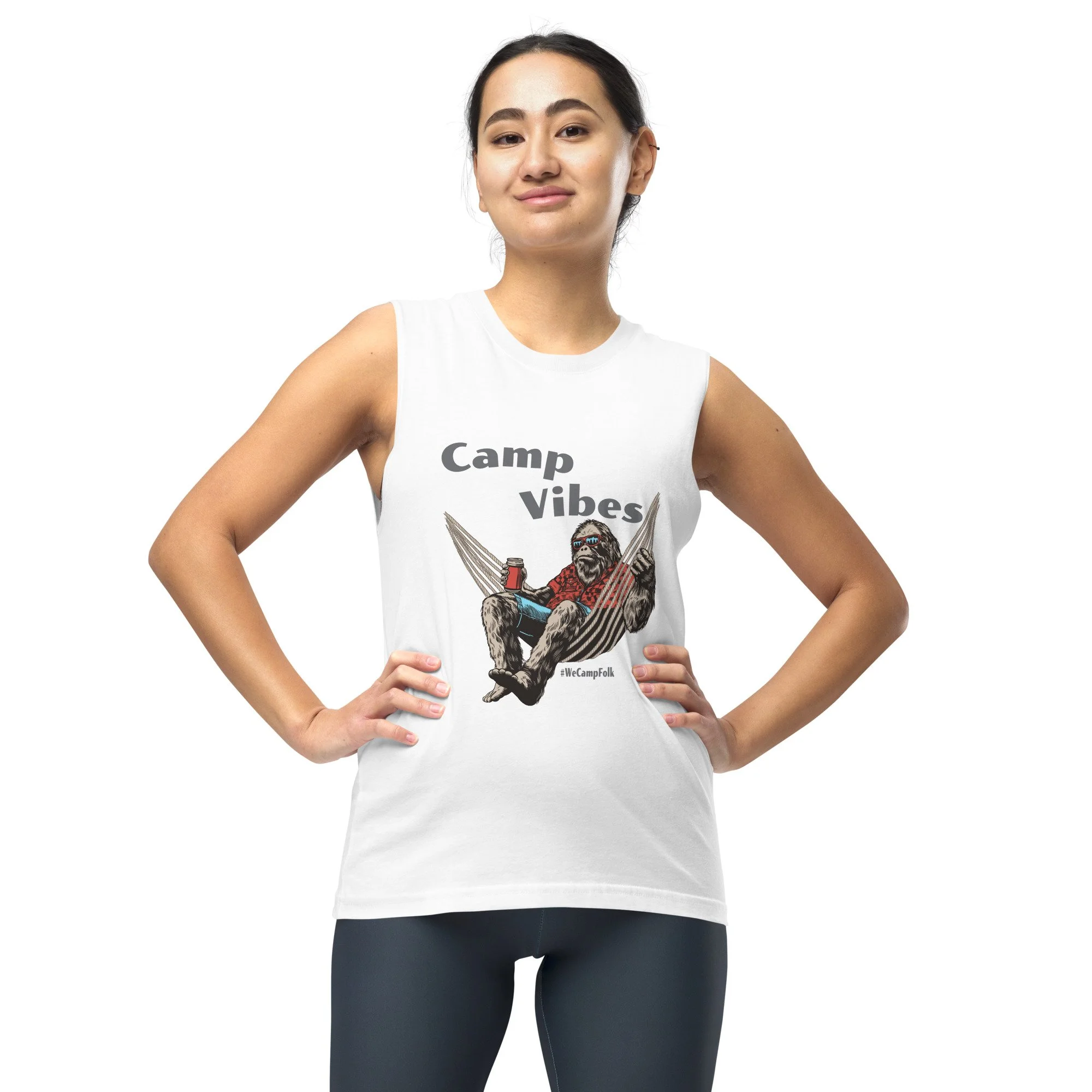 Camp Vibes Sasquatch Big Foot Ladies Camping tank top Camp Vibes shirt #WeCampFolk