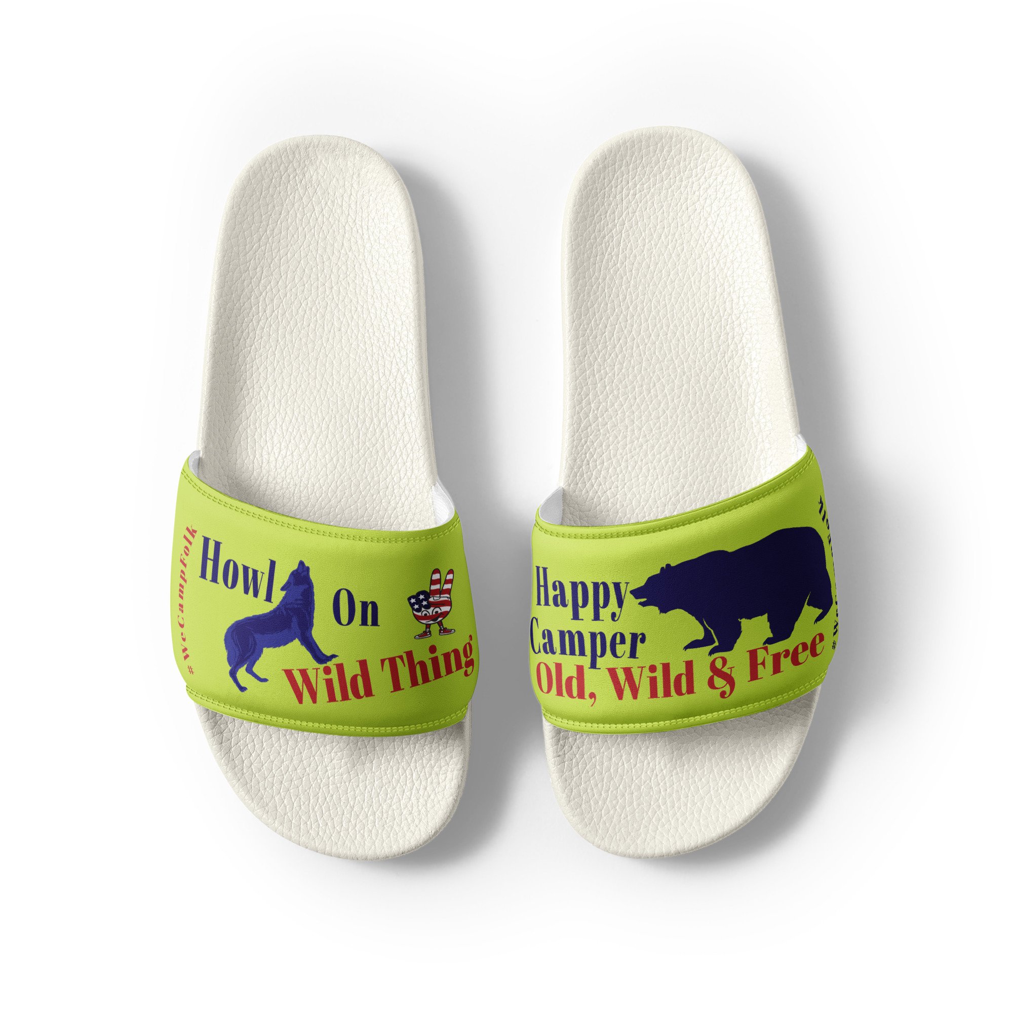 old, wild & free flip flop camping shoes / funny camping gifts