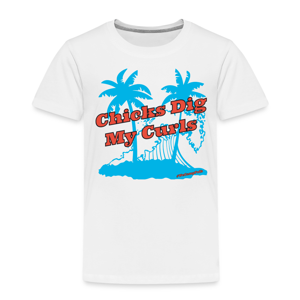 toddler boys 2t 4t - chicks dig my curls t shirt in white