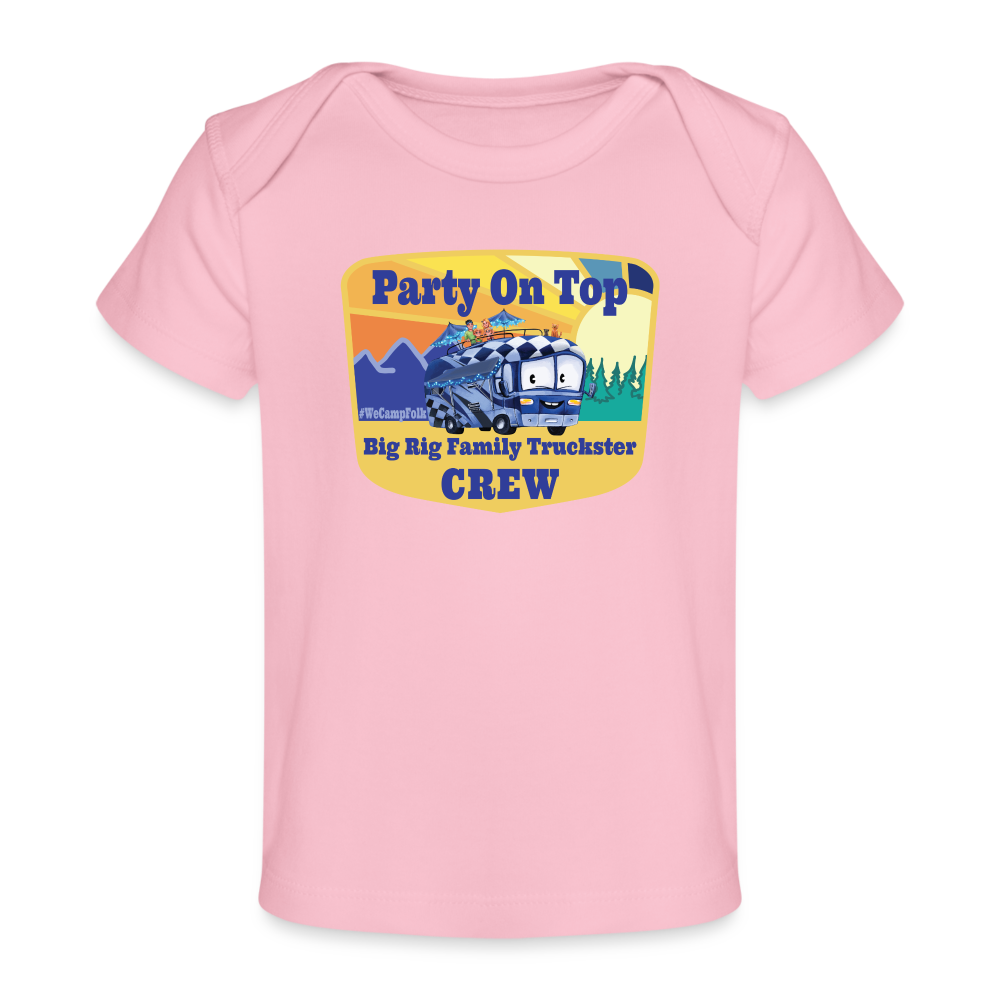 baby girl Big Rig Family Truckster Party on Top CREW Camping RV Motorhome Shirt for Babies #WeCampFolk
