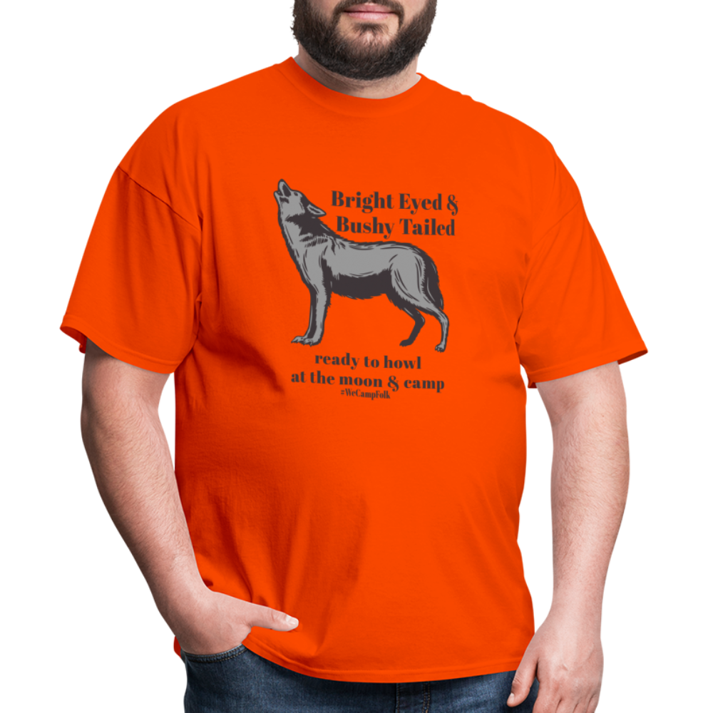 mens plus size camping t shirts Bright Eyed & Bushy Tailed Ready to Howl at the moon & camp RV Camp Motorhome Wolf T shirt #WeCampFolk We Camp Folk