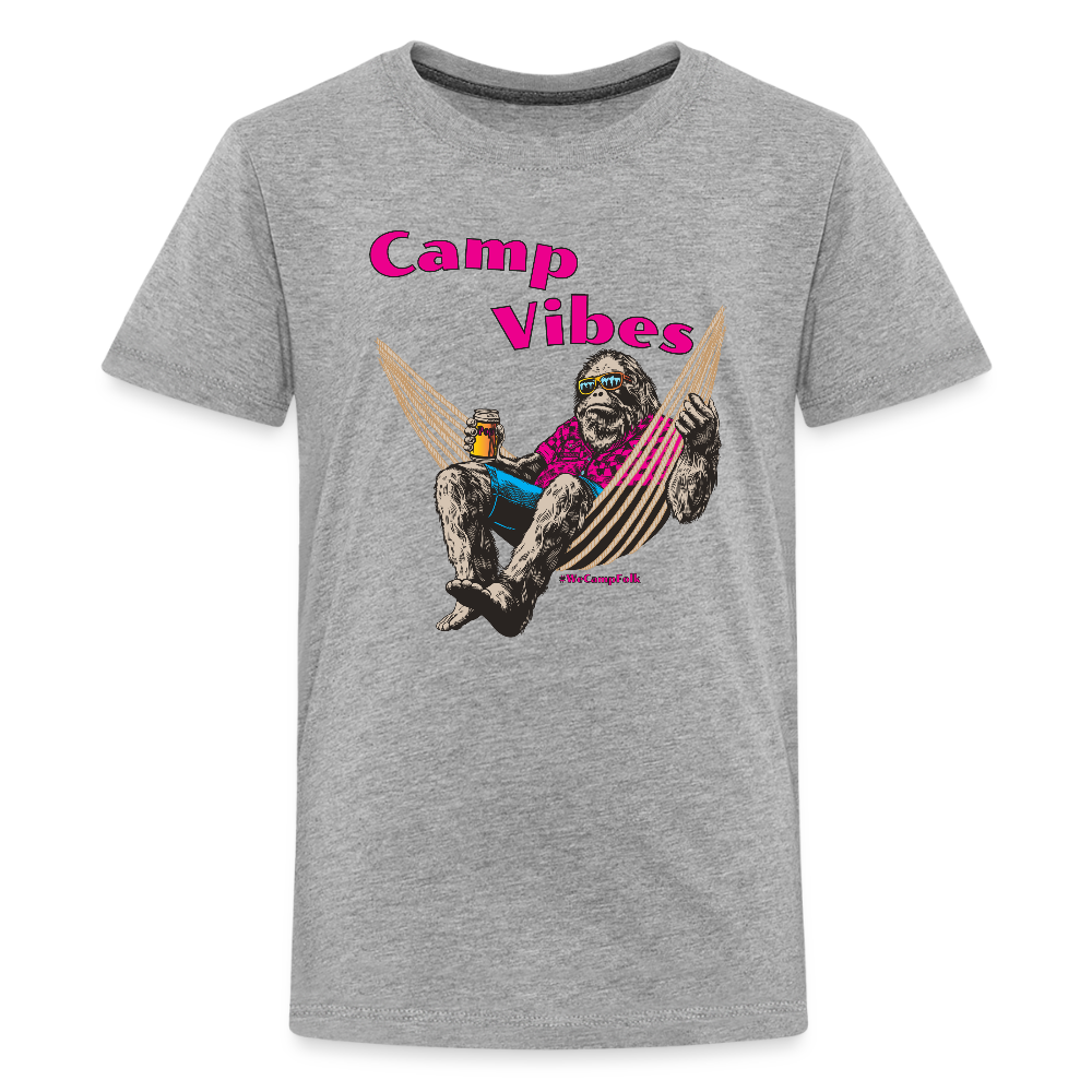 kids camp vibes sasquatch camping t shirt in grey