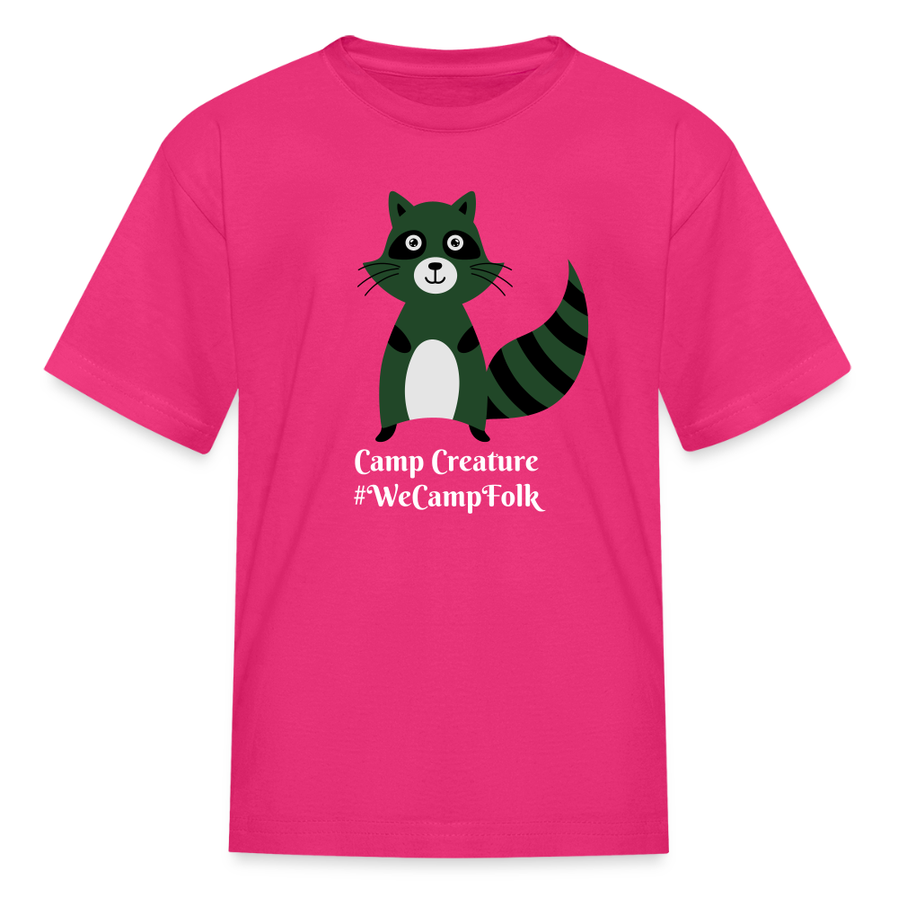 girls raccoon t shirt / girls woodland nature t shirt in hot pink