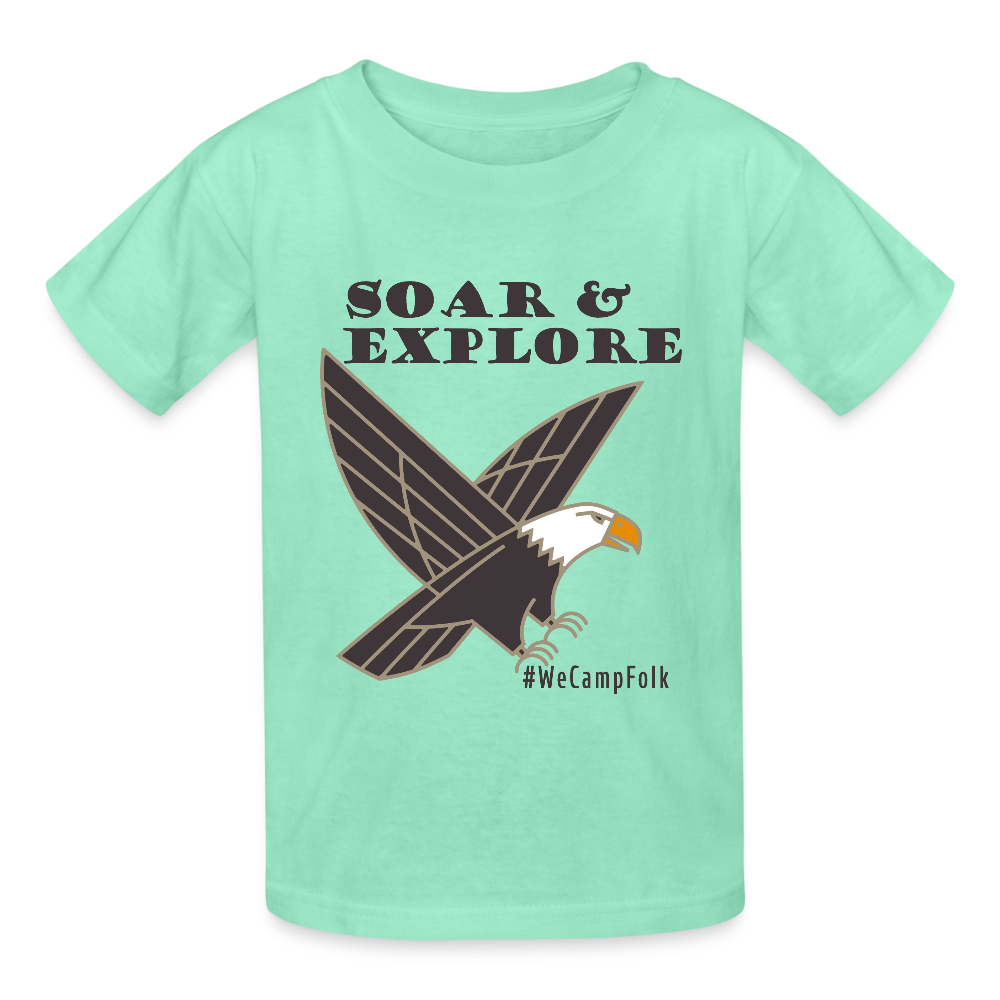 kids girls boys soar & explore eagle t shirt / camping nature t shirt