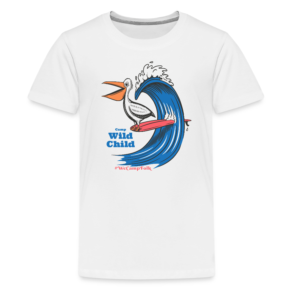kids surfing t shirt / kids surfing pelican t shirt / camp wild child