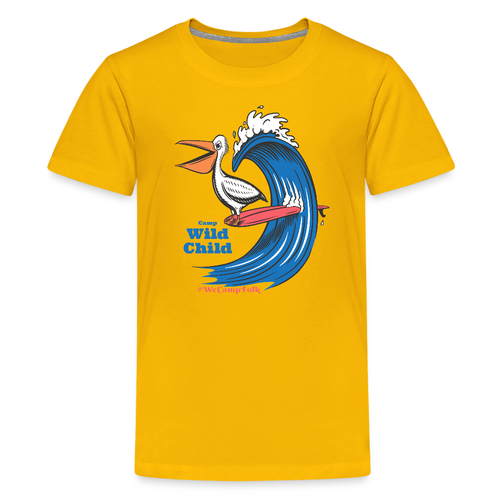 kids surfing t shirt / kids surfing pelican t shirt / camp wild child