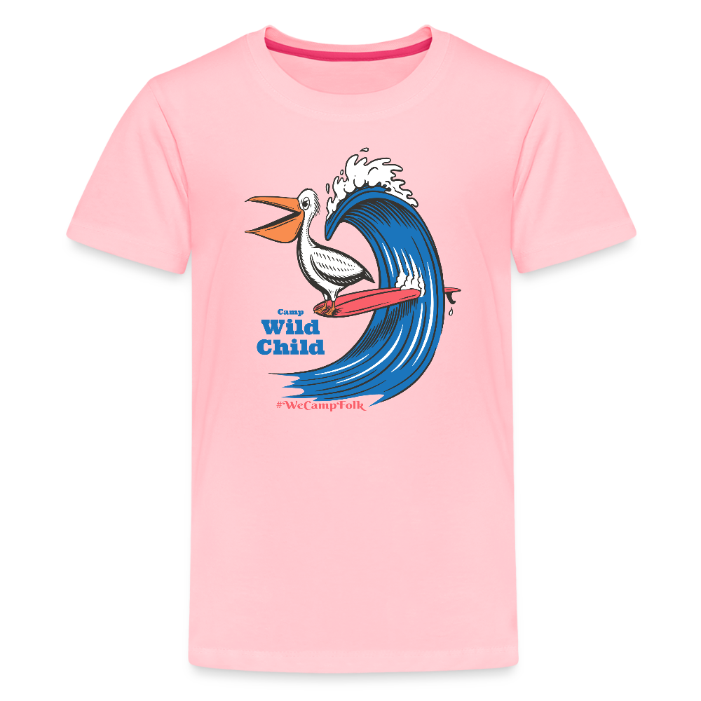 girls kids surfing t shirt / kids surfing pelican t shirt / camp wild child