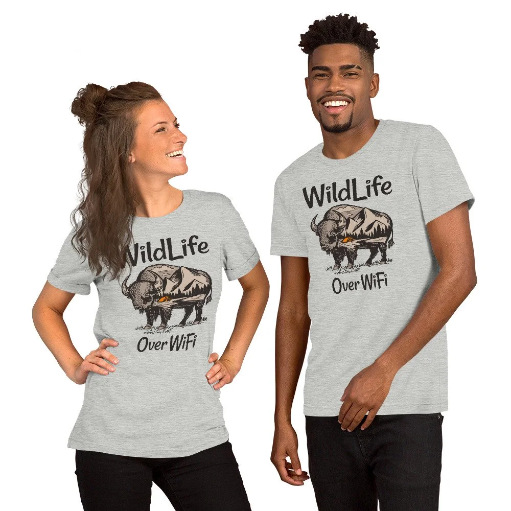 Wildlife camping t-shirt matching couples camping t shirt unisex-staple-t-shirt-athletic-heather-front-68d43f43d9d6f.jpg