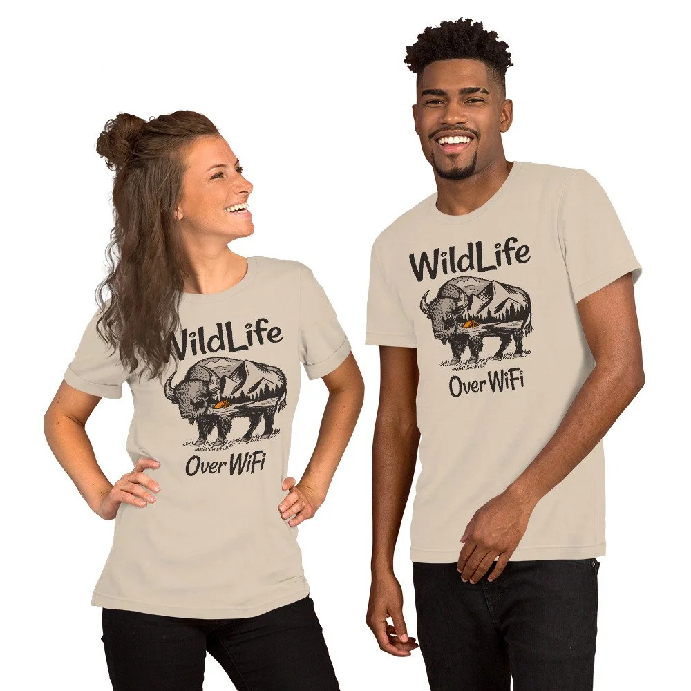 Tent camping wildlife nature t shirt unisex-staple-t-shirt-soft-cream-front-68d43f43e3434.jpg