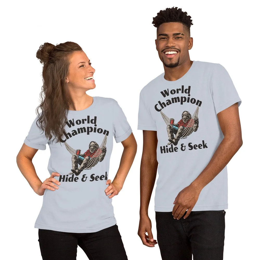 World Champion Hide & Seek Sasquatch #WeCampFolk Unisex Nature T-Shirt unisex-staple-t-shirt-light-blue-front-68d5749e0928a.jpg