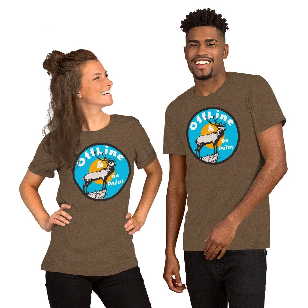 Offline & On Point #WeCampFolk Elk Bull Nature T-shirt unisex-staple-t-shirt-heather-brown-front-68d6caef040d0.jpg