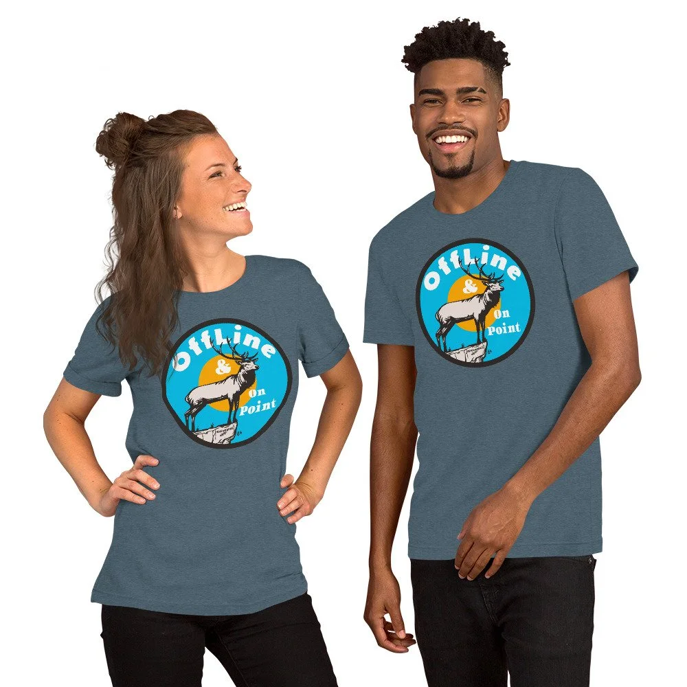 Offline & On Point #WeCampFolk Elk Bull Nature T-shirt unisex-staple-t-shirt-heather-slate-front-68d6caef1e23f.jpg