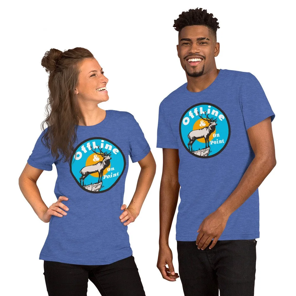 Offline & On Point #WeCampFolk Elk Bull Nature T-shirt unisex-staple-t-shirt-heather-true-royal-front-68d6caef29a97.jpg