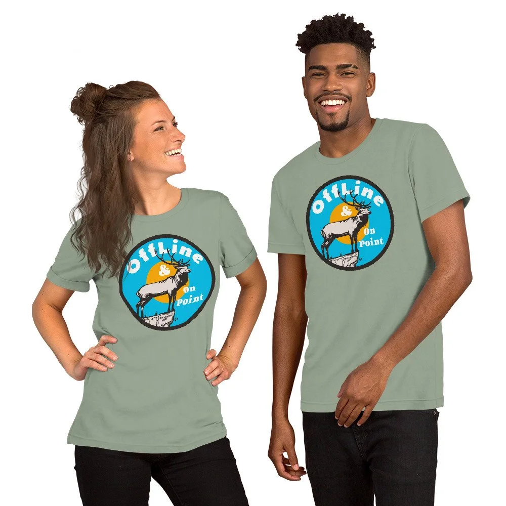 Offline & On Point #WeCampFolk Elk Bull Nature T-shirt unisex-staple-t-shirt-sage-front-68d6caef61c67.jpg