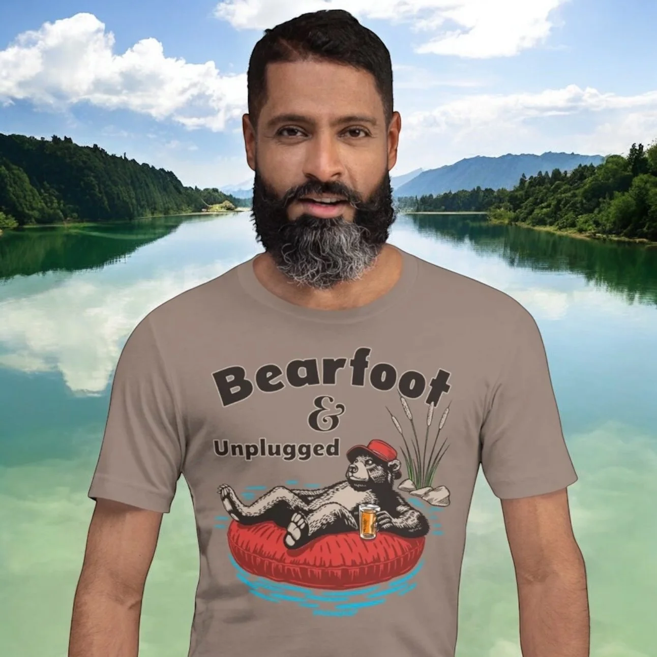 Bearfoot & Unplugged Tubing Bear #WeCampFolk Unisex Nature  Camping T-Shirt