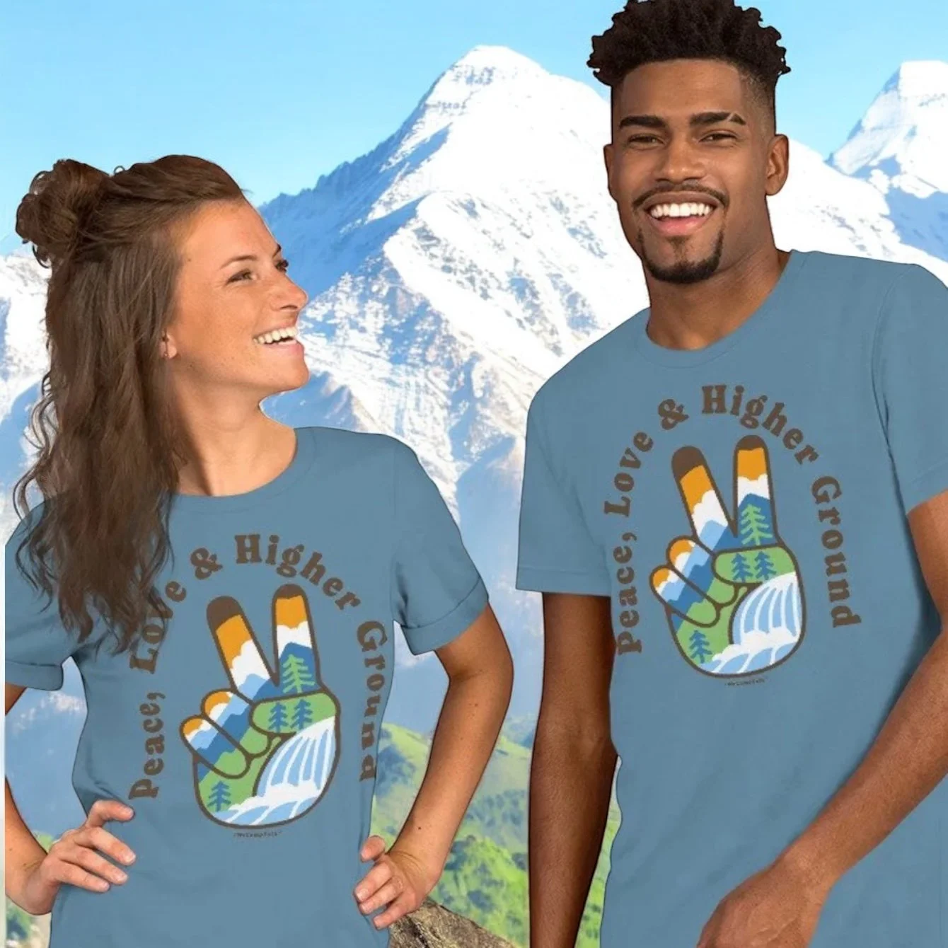 Peace, Love & Higher Ground Peace Finger #WeCampFolk Nature Unisex T-Shirt