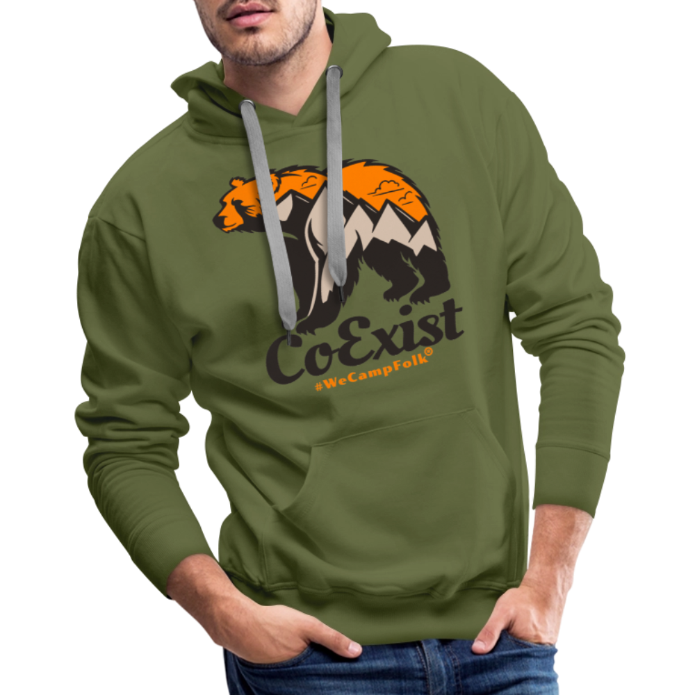 mens nature camping hooded sweatshirt CoExist Bear Mountain #WeCampFolk Unisex Premium Nature Hoodie