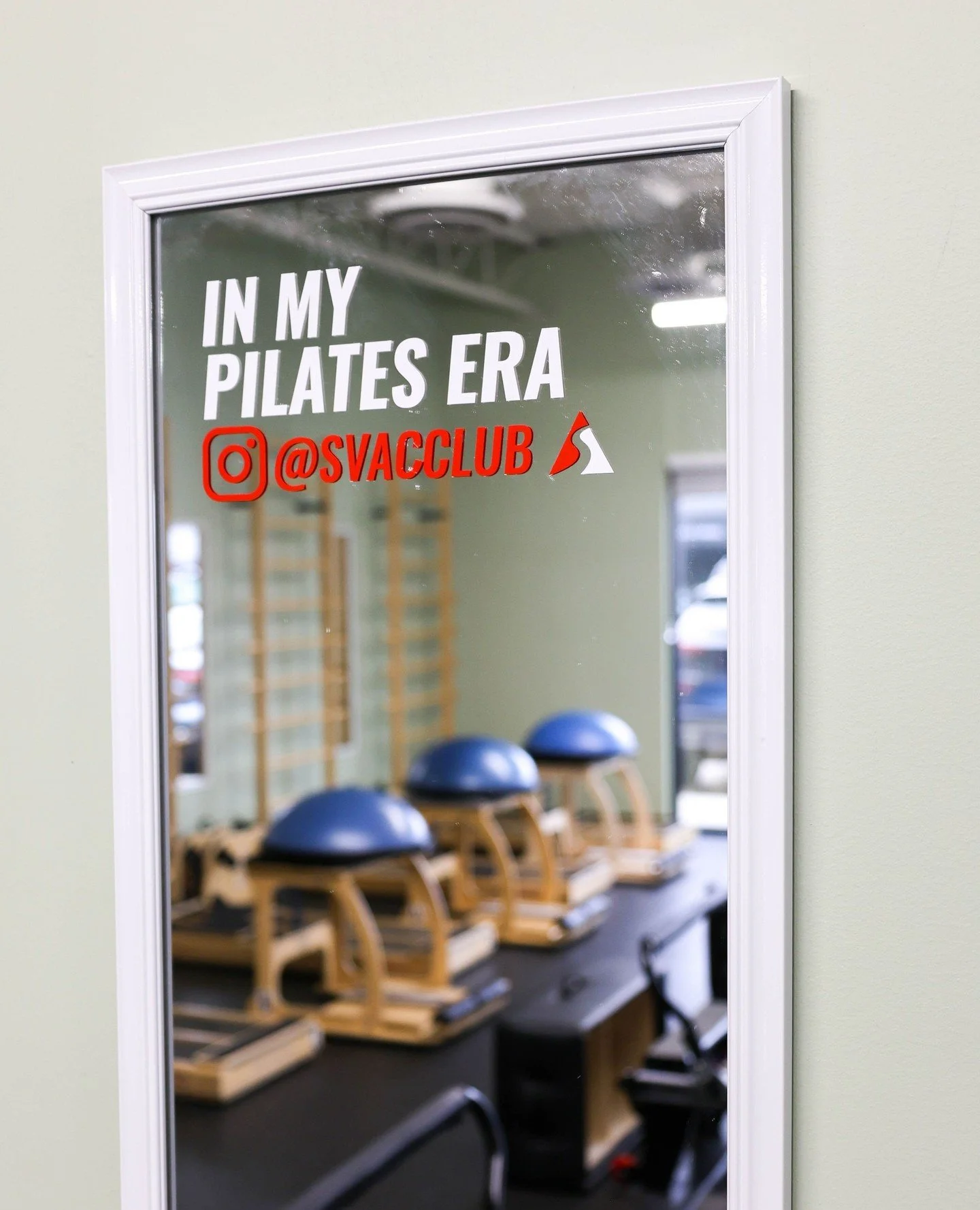 We LOVED creating these fun mirror stickers for SVAC&rsquo;s studio spaces and gym floor. They make the perfect addition to your gym selfie. ⁠
⁠
Printing by: @burkegroup.ca