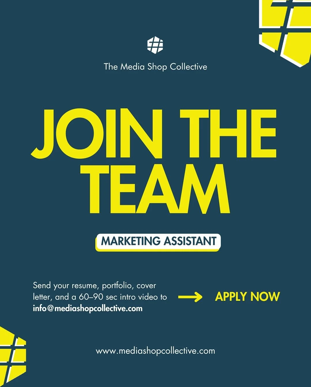 🚨 We&rsquo;re hiring! 🚨

Media Shop Collective is looking for talented creatives to join our team:

✨ Marketing Assistant
🎨 Junior Graphic Designer
🔍 SEO Contract Worker 

If you&rsquo;re passionate about digital marketing, design, and helping br