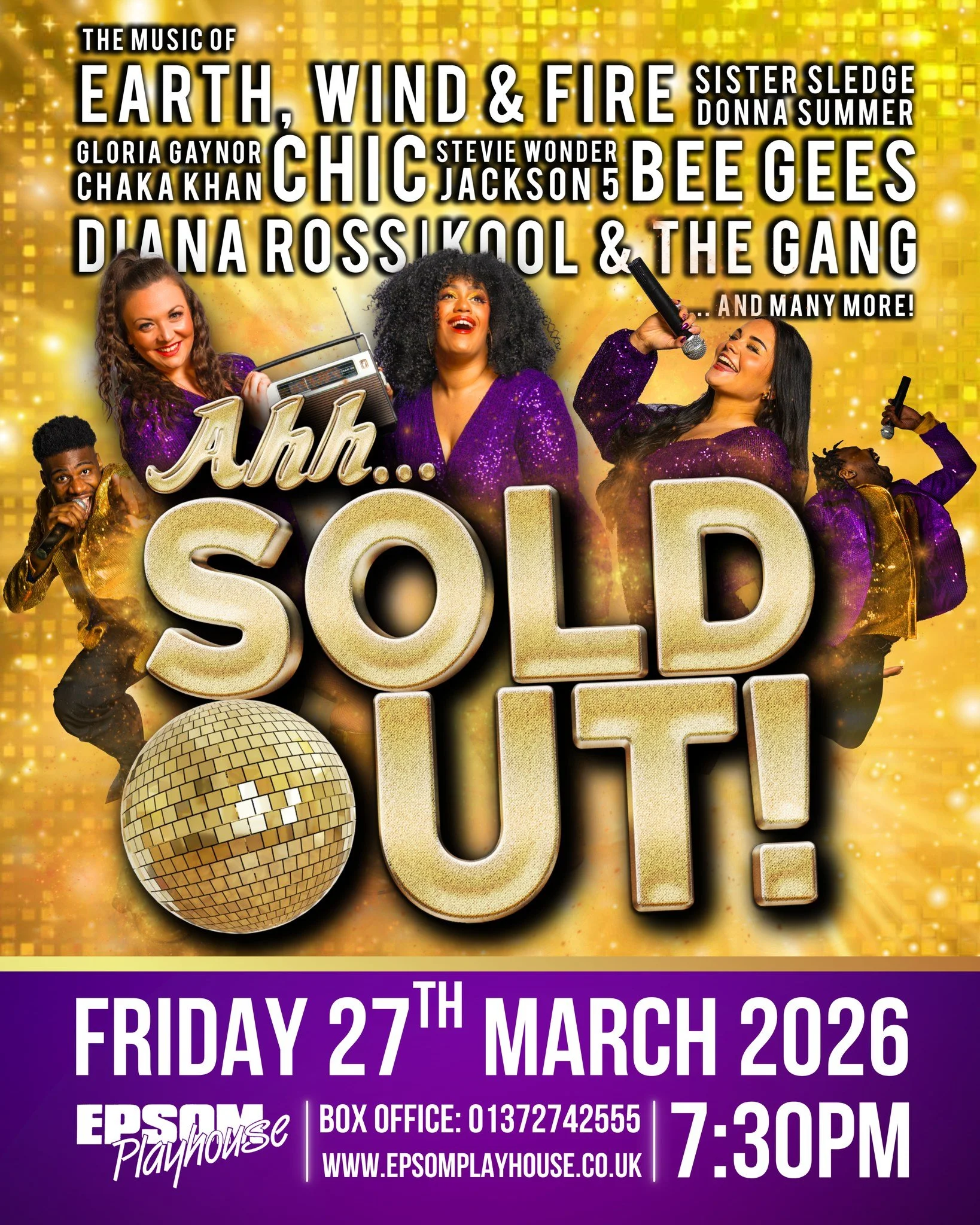 🚨 EPSOM - FULL HOUSE! 🚨

It&rsquo;s happened before, and it&rsquo;s happening again... Tickets for our 2026 tour are flying FAST! Don&rsquo;t miss out on the definitive D.I.S.C.O night out! 💃🕺
