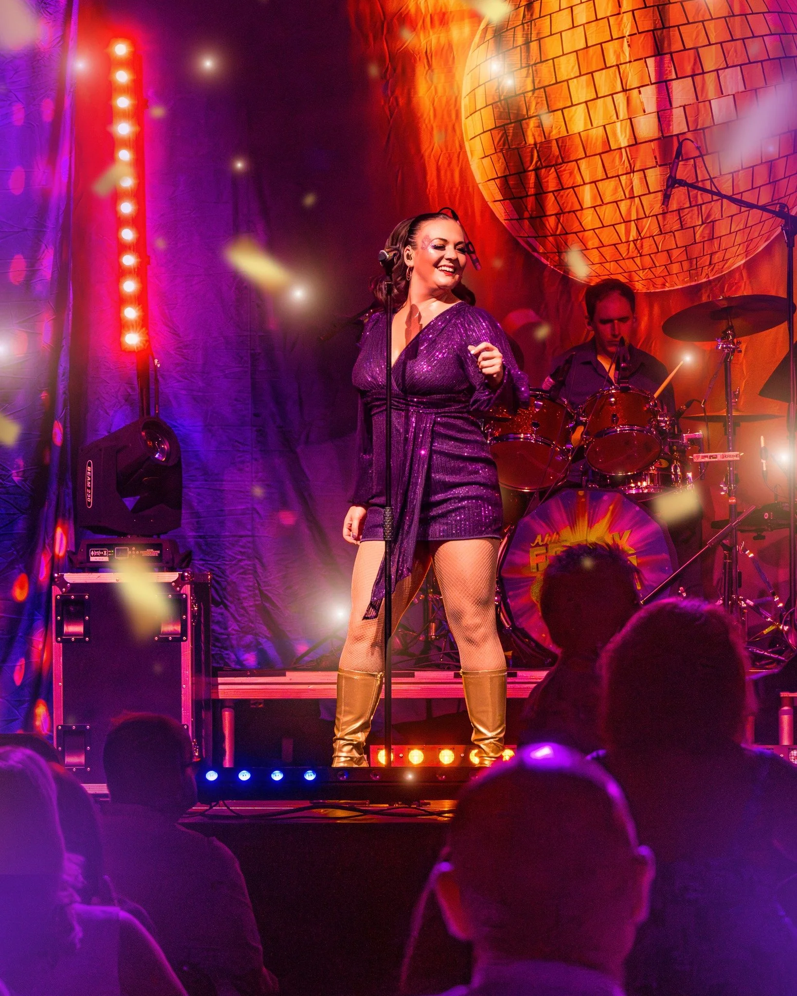 Donna Summer's sultry vibes ✅
Earth, Wind &amp; Fire's cosmic funk ✅
Bee Gees' silky harmonies ✅
Gloria Gaynor's fierce diva power! ✅

Dust off your bell-bottoms, slip into your shiniest platforms, and join us in the heart of FUNKYTOWN for a disco yo