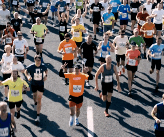 Rainbow flag at pride parade