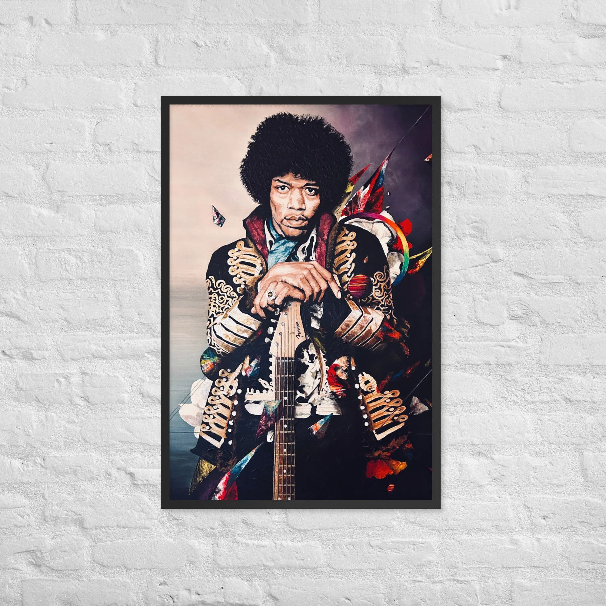 絵画 flk046270 Jimi Hendrix - Framed photo paper poster — Breezy Frederick