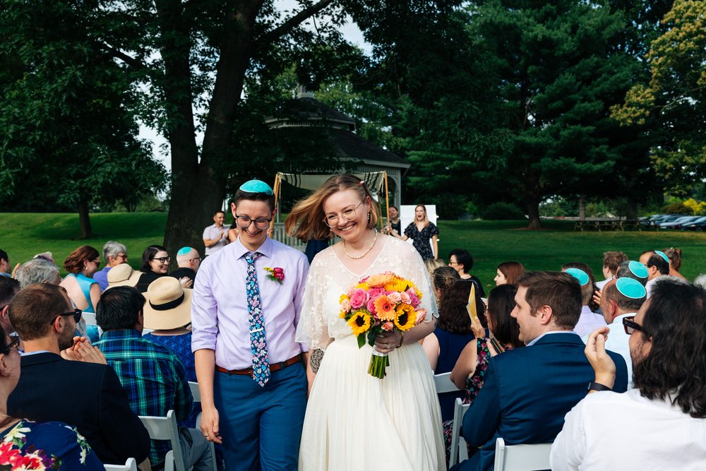  queer and nonbinary wedding couple at Endicott Estate in Massachusetts  