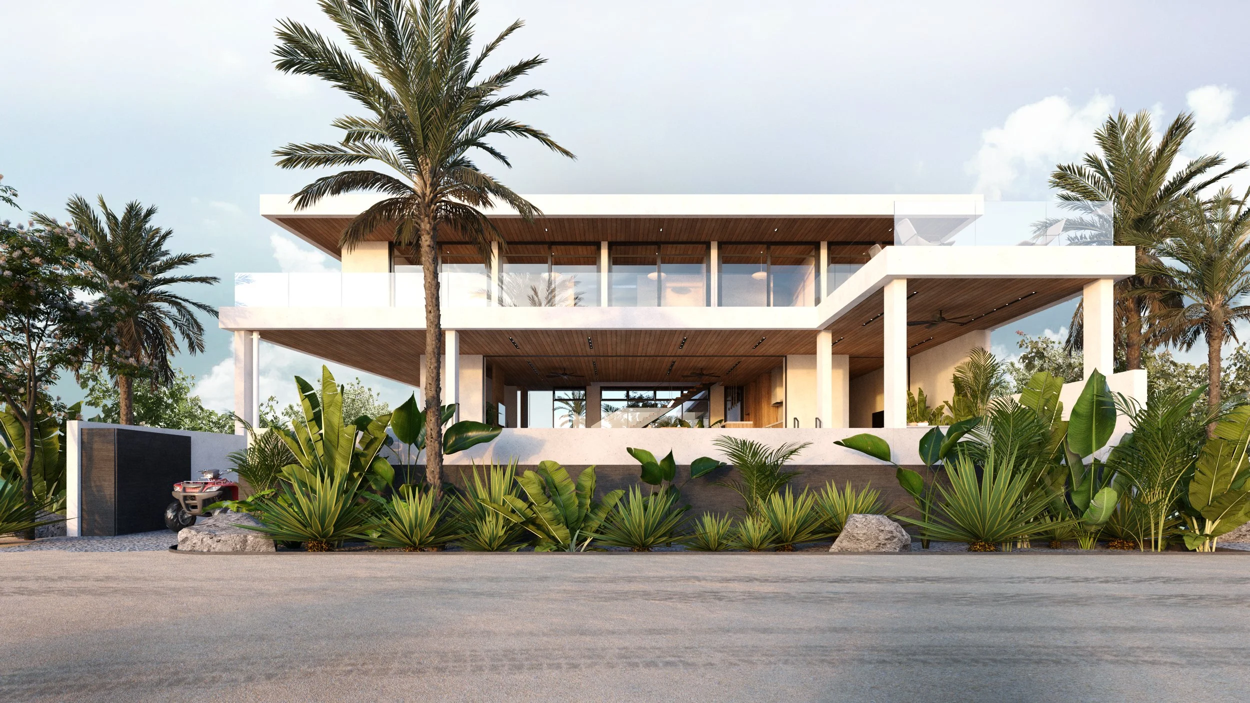 View of villa from beach