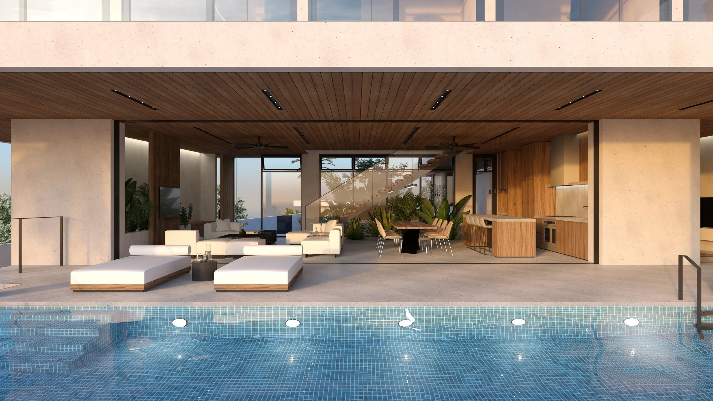 View of main living space from pool