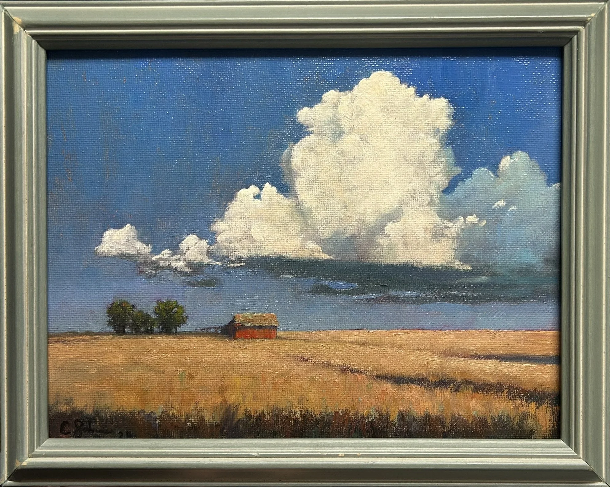 Stillness in Motion, 2024, 7" x 9" oil on canvas panel - $400 (with frame)
